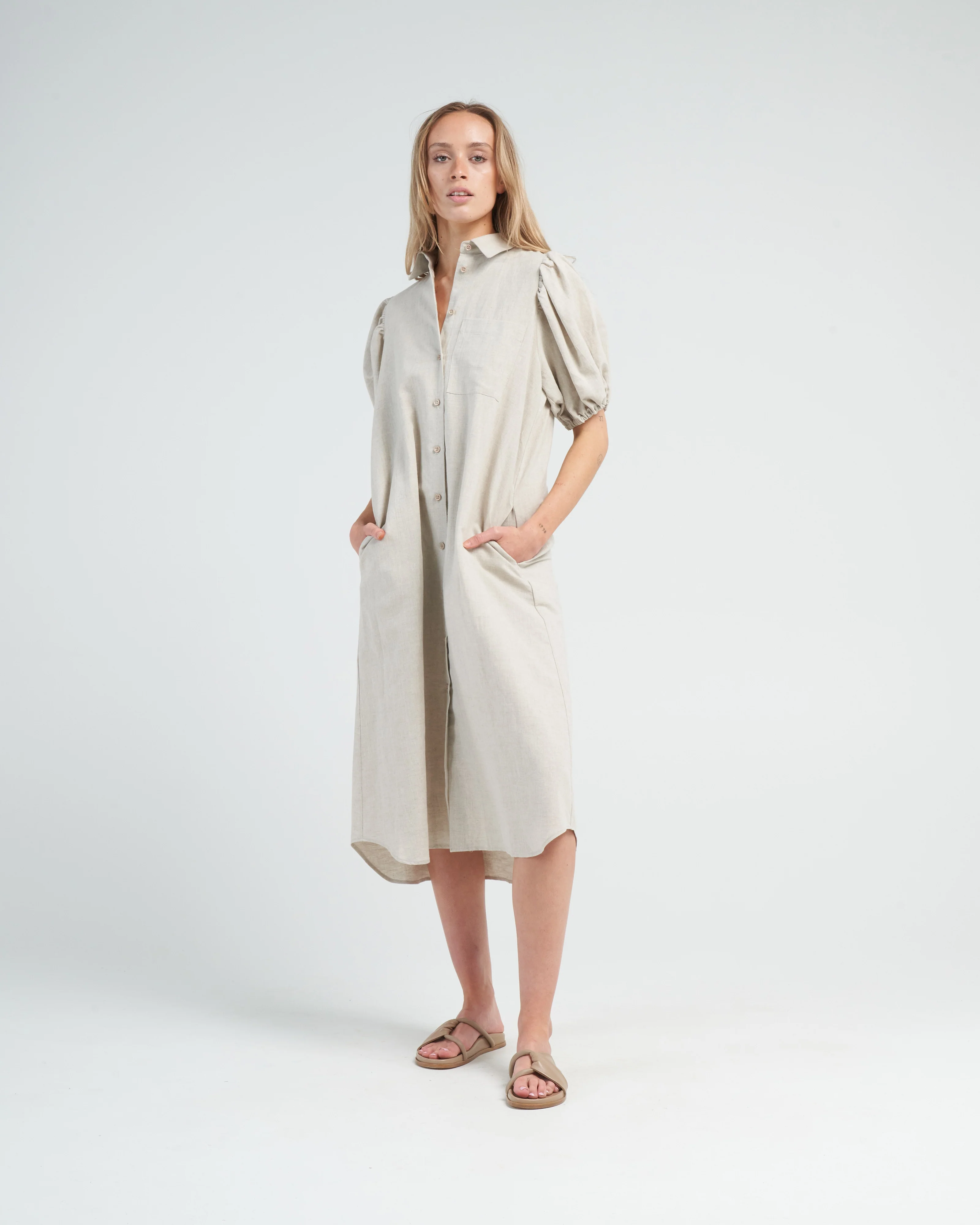 tulip dress - beige - Image 2