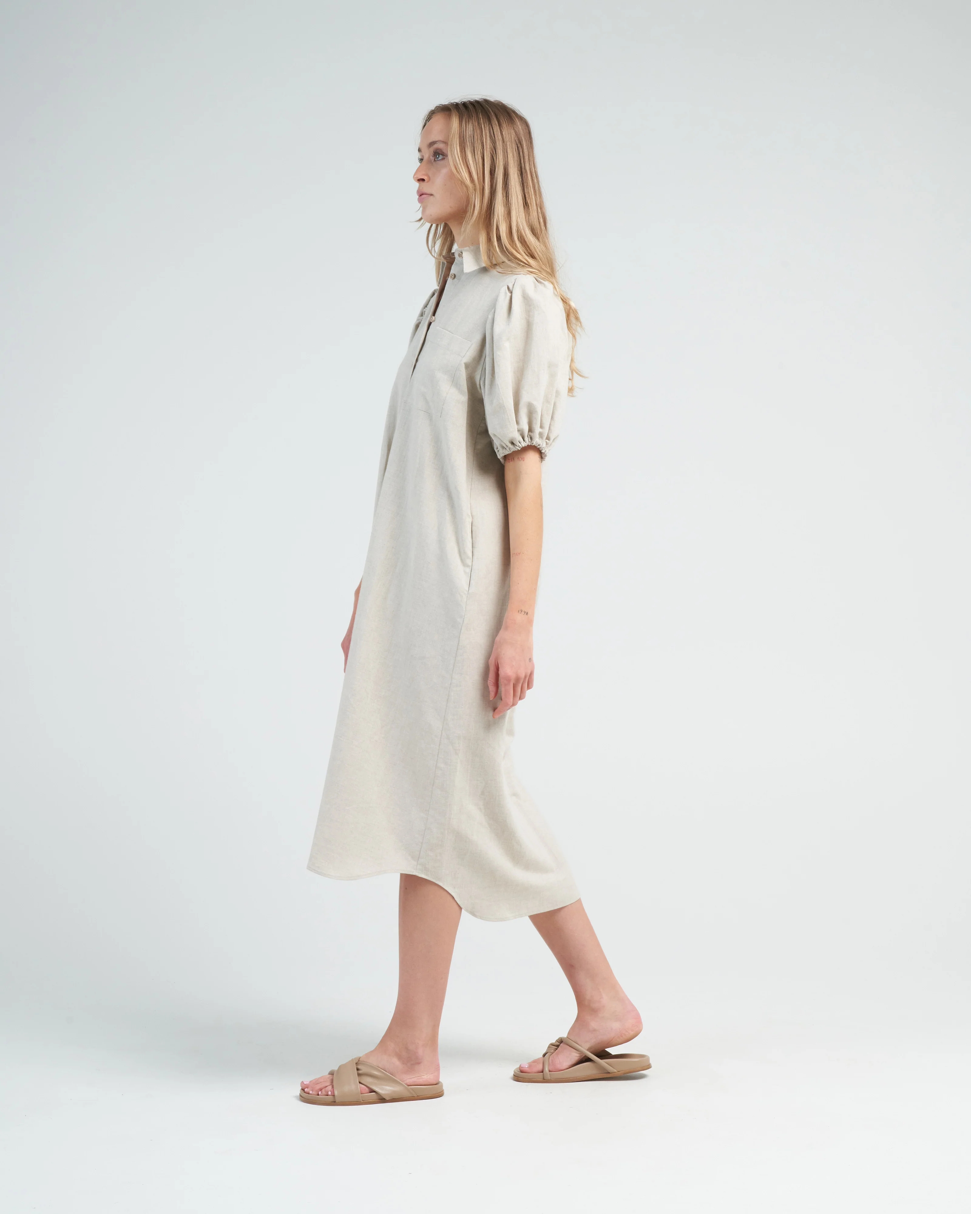 tulip dress - beige - Image 3