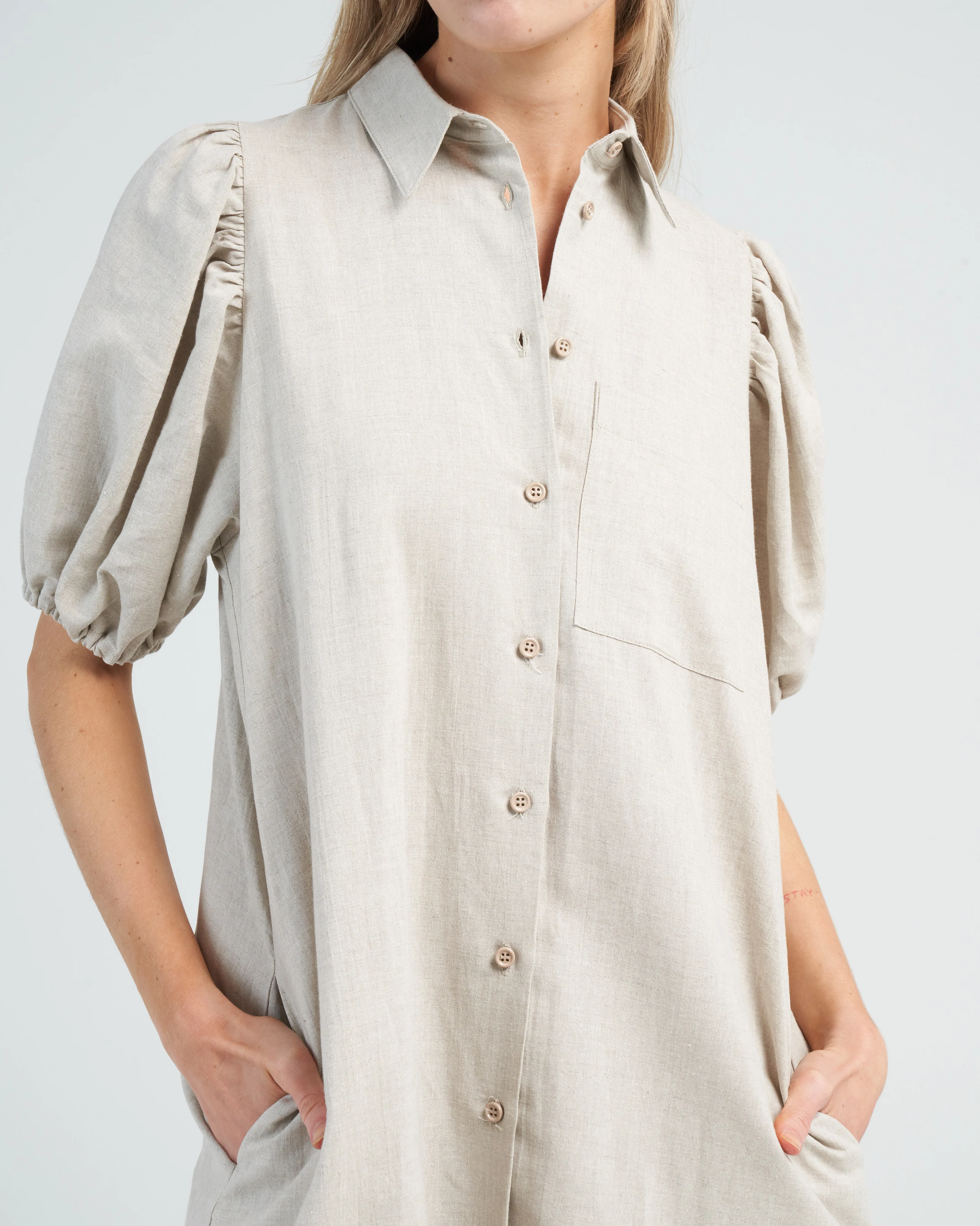 tulip dress - beige - Image 5