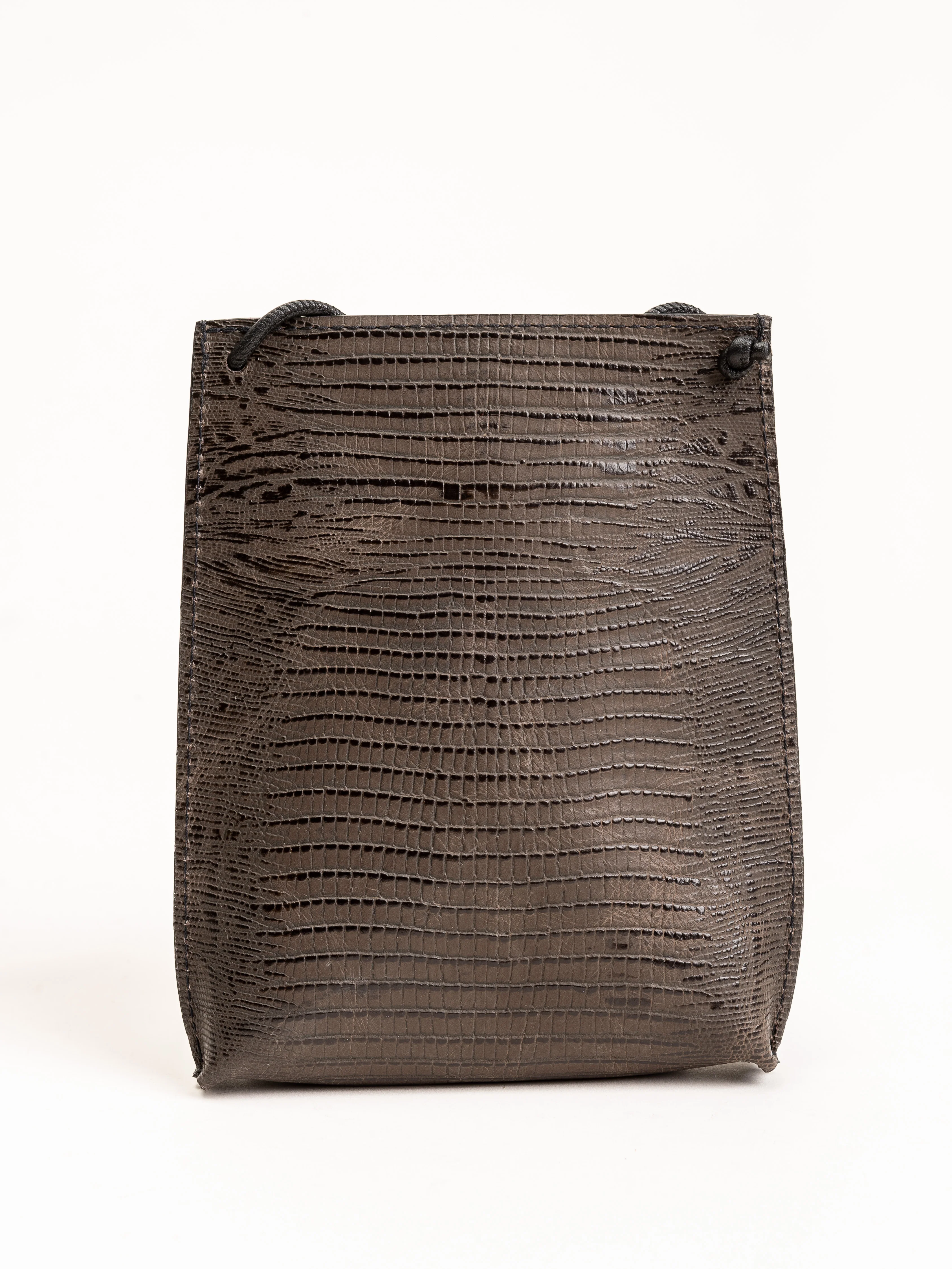 cell pouch - brown embossed lizard - Image 2
