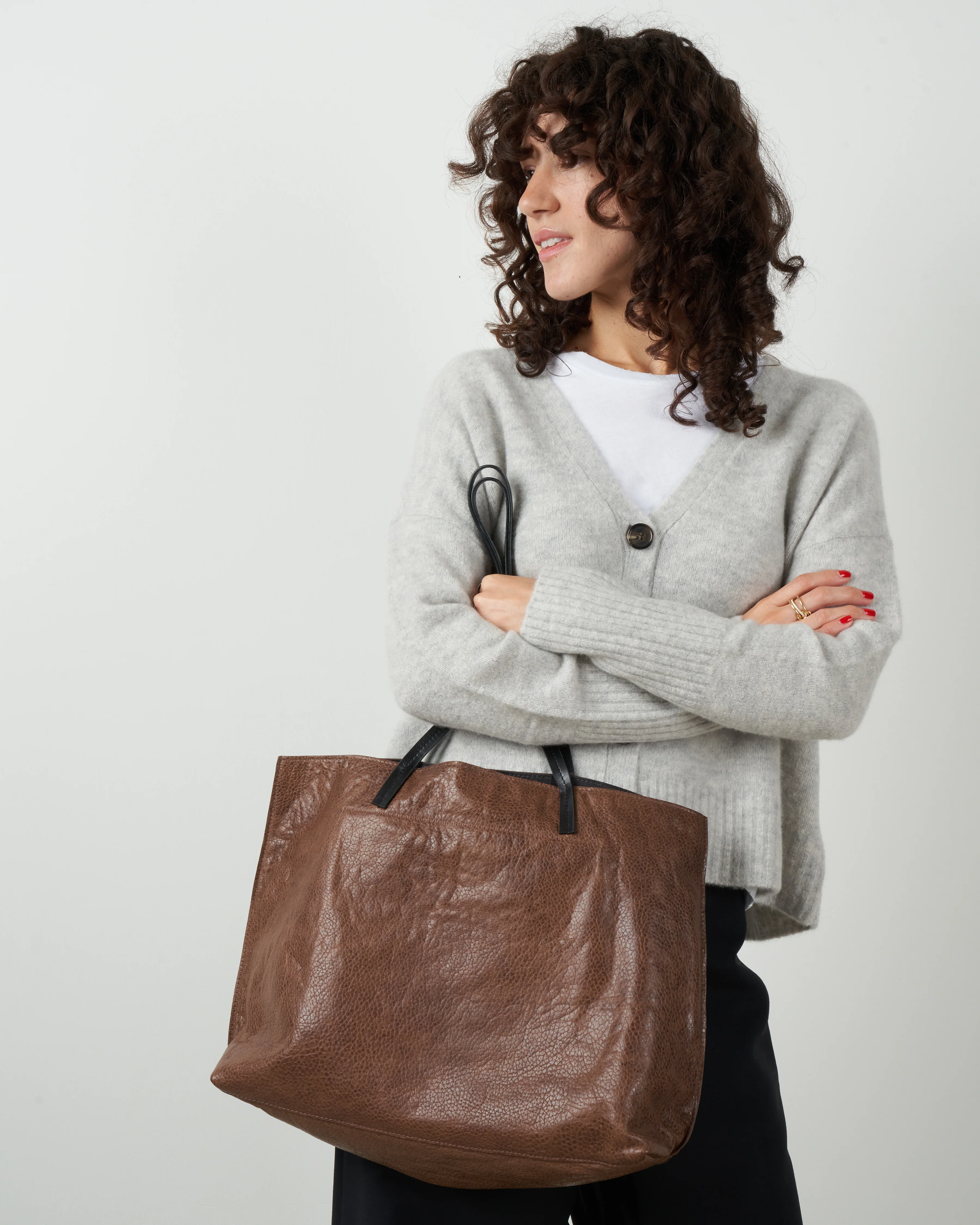 classic shopper tote - mocha ovino - Image 2
