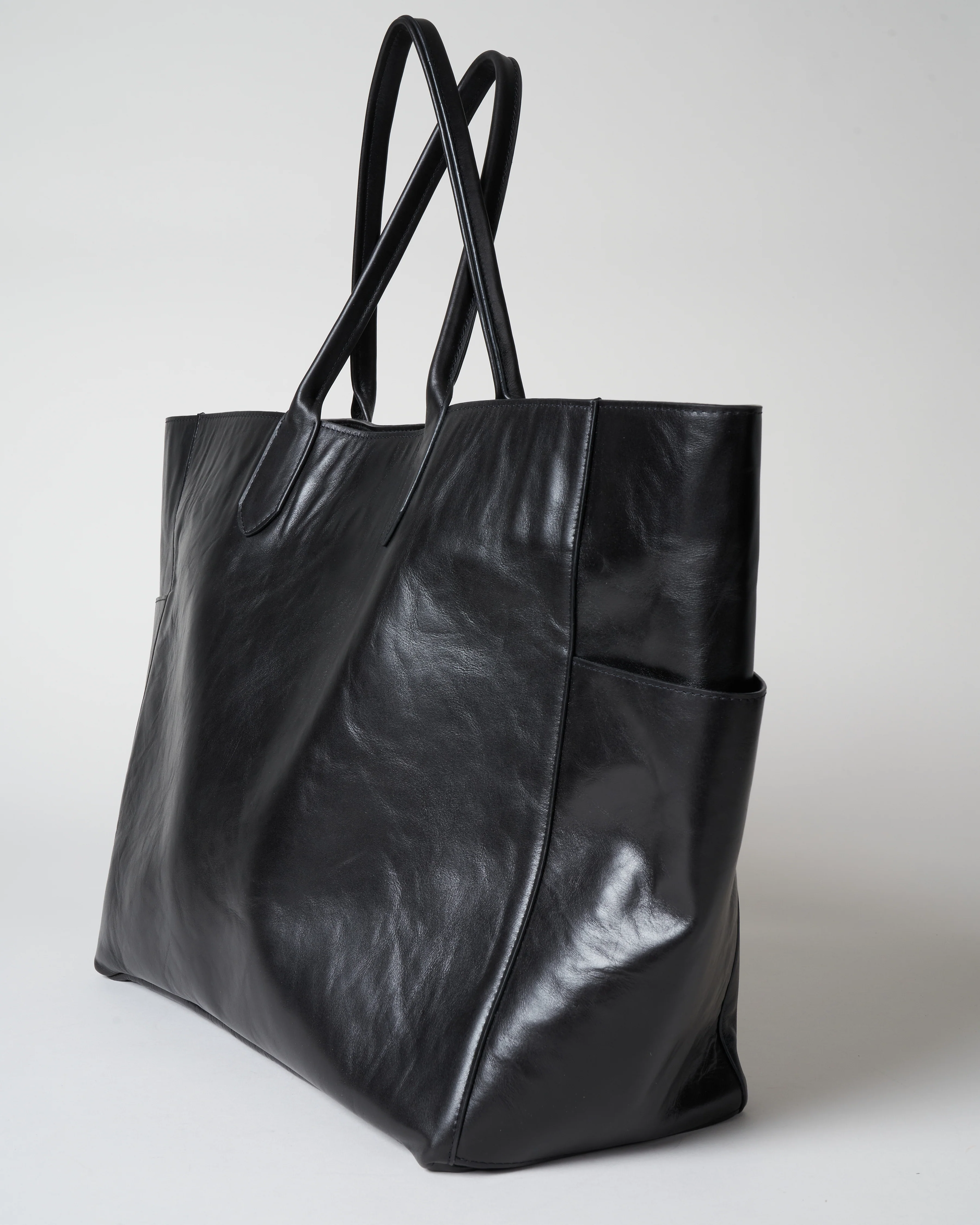 extra large pocket tote - black vintage - Image 4
