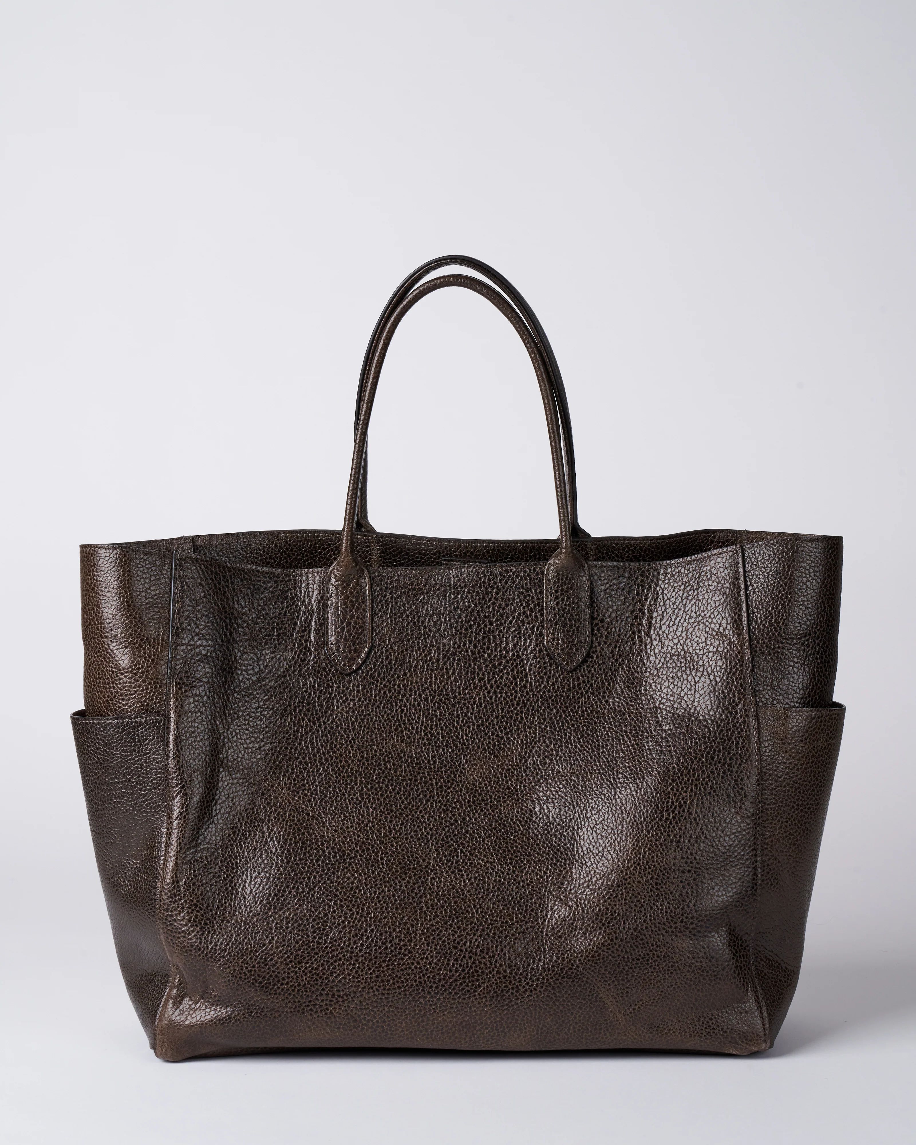 extra large pocket tote - dark khaki ovino - Image 2