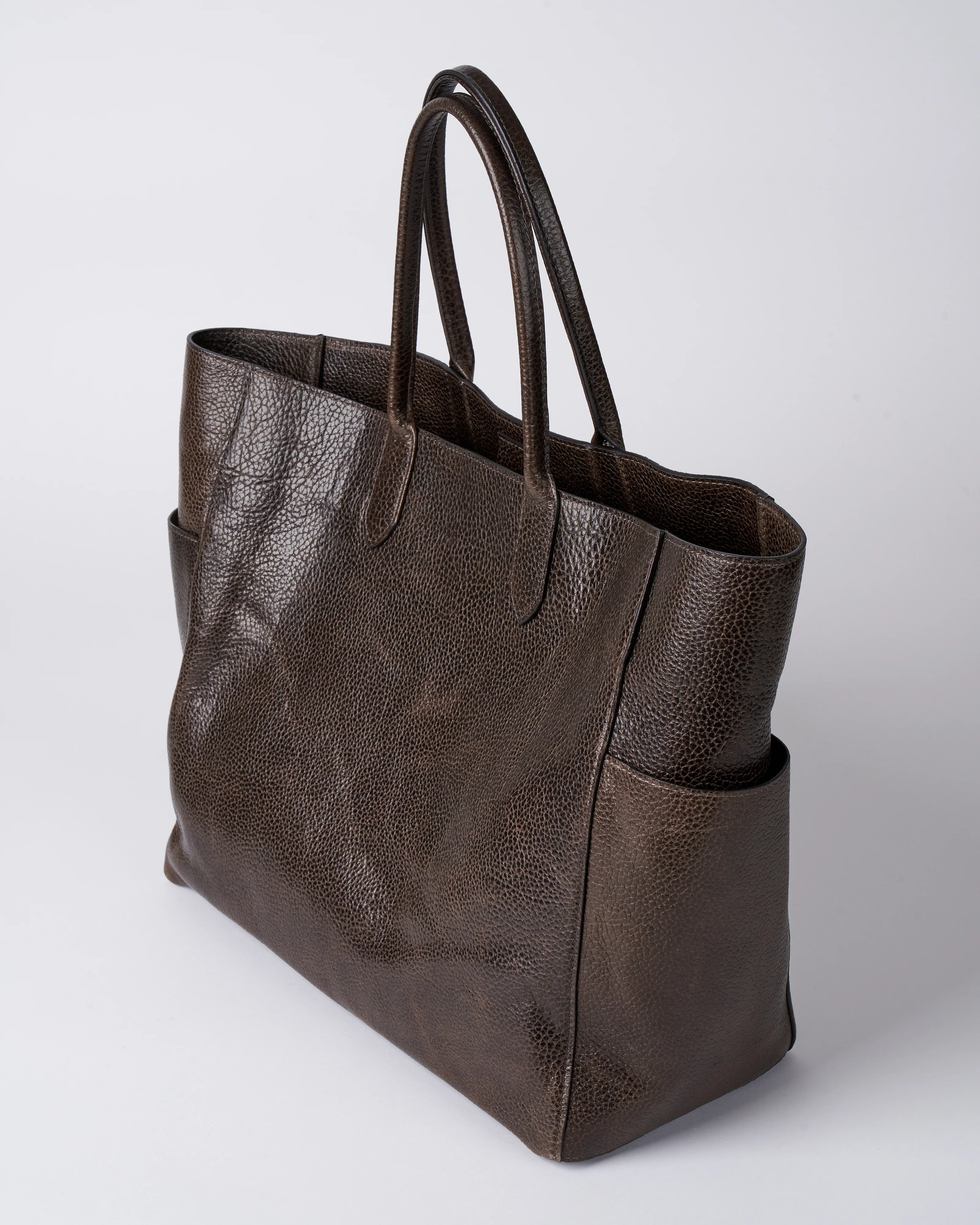 extra large pocket tote - dark khaki ovino - Image 3