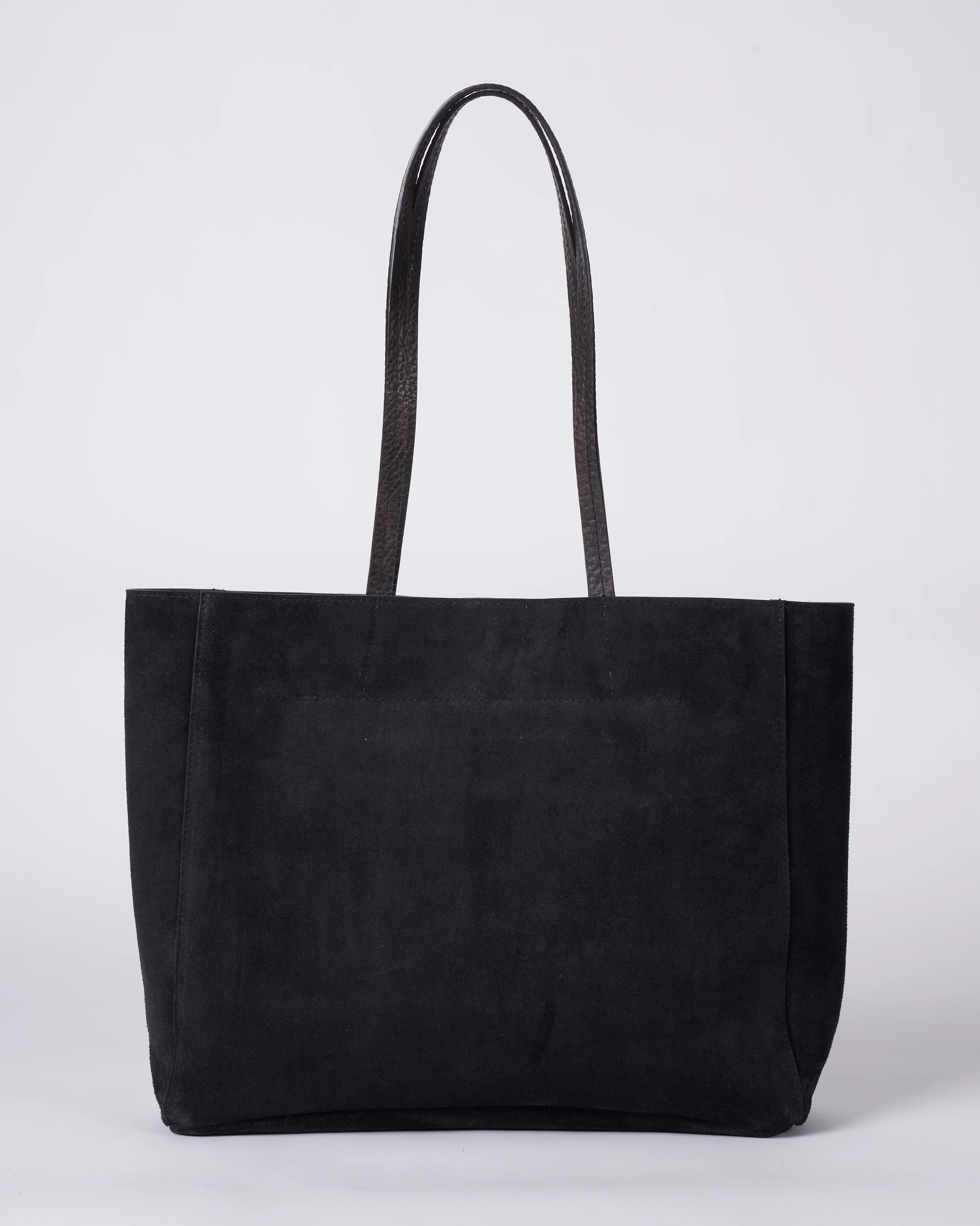 front pocket tote - black suede - Image 2