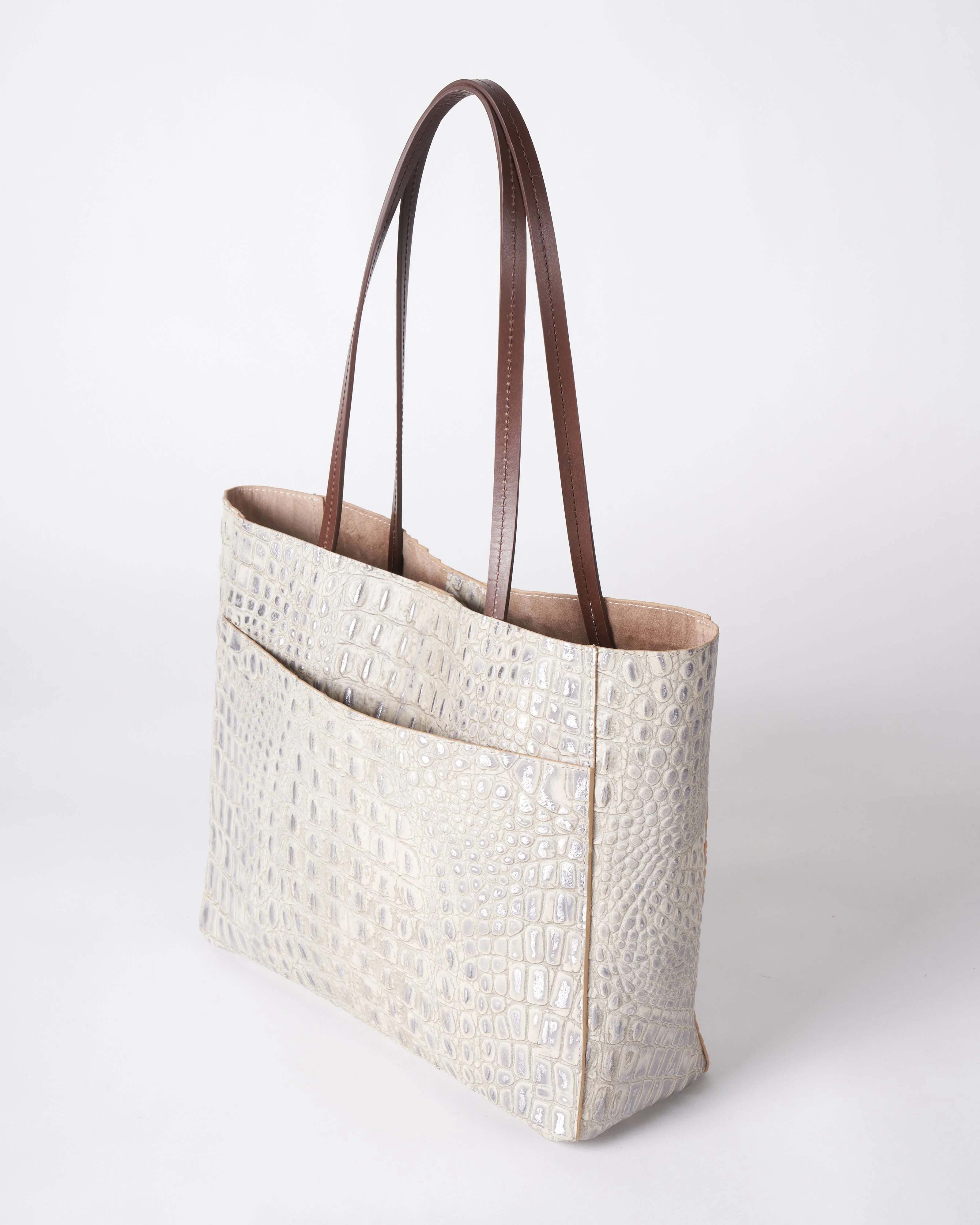 front pocket tote - platinum stone - Image 3