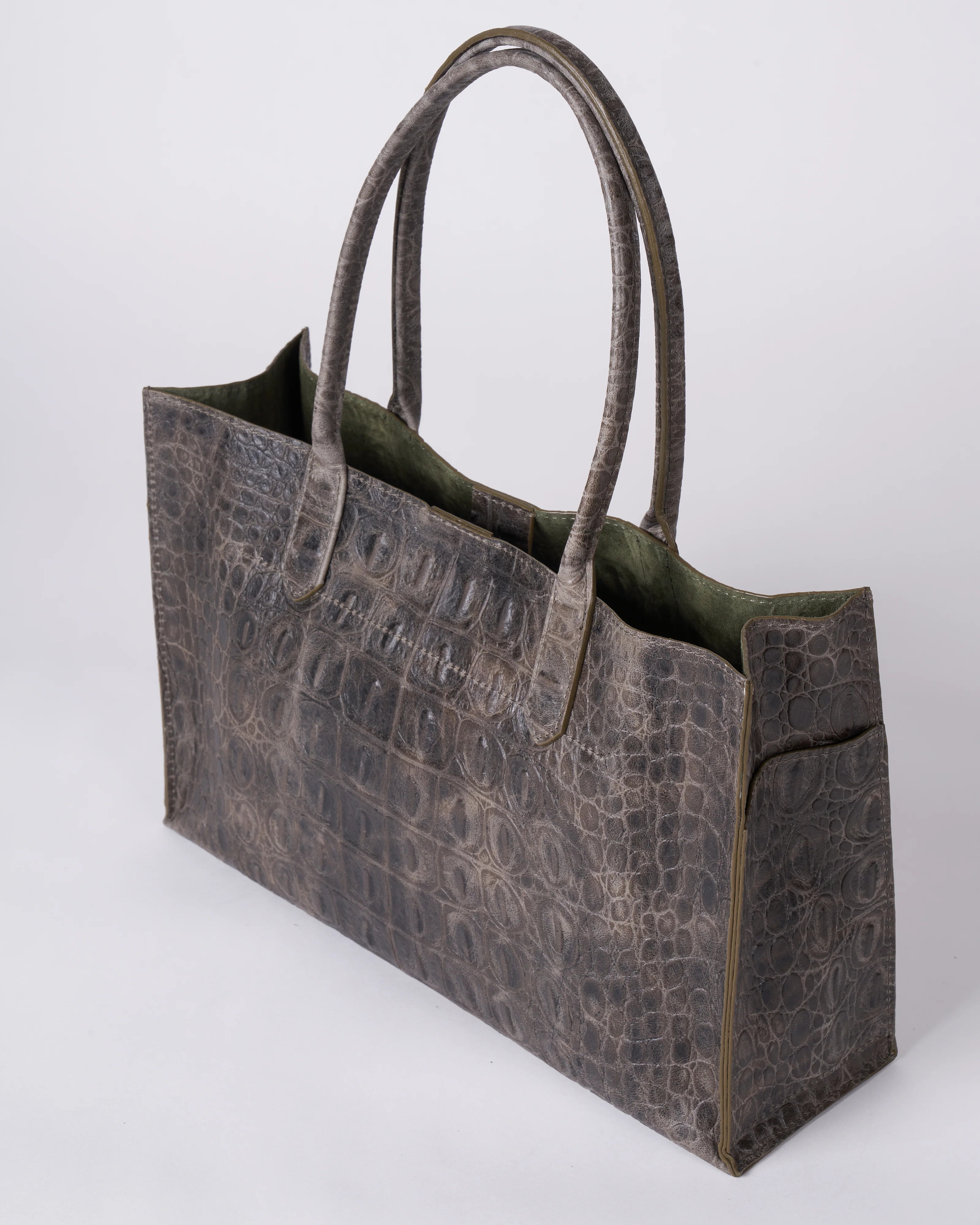 harbor tote - fossil embossed gator - Image 3