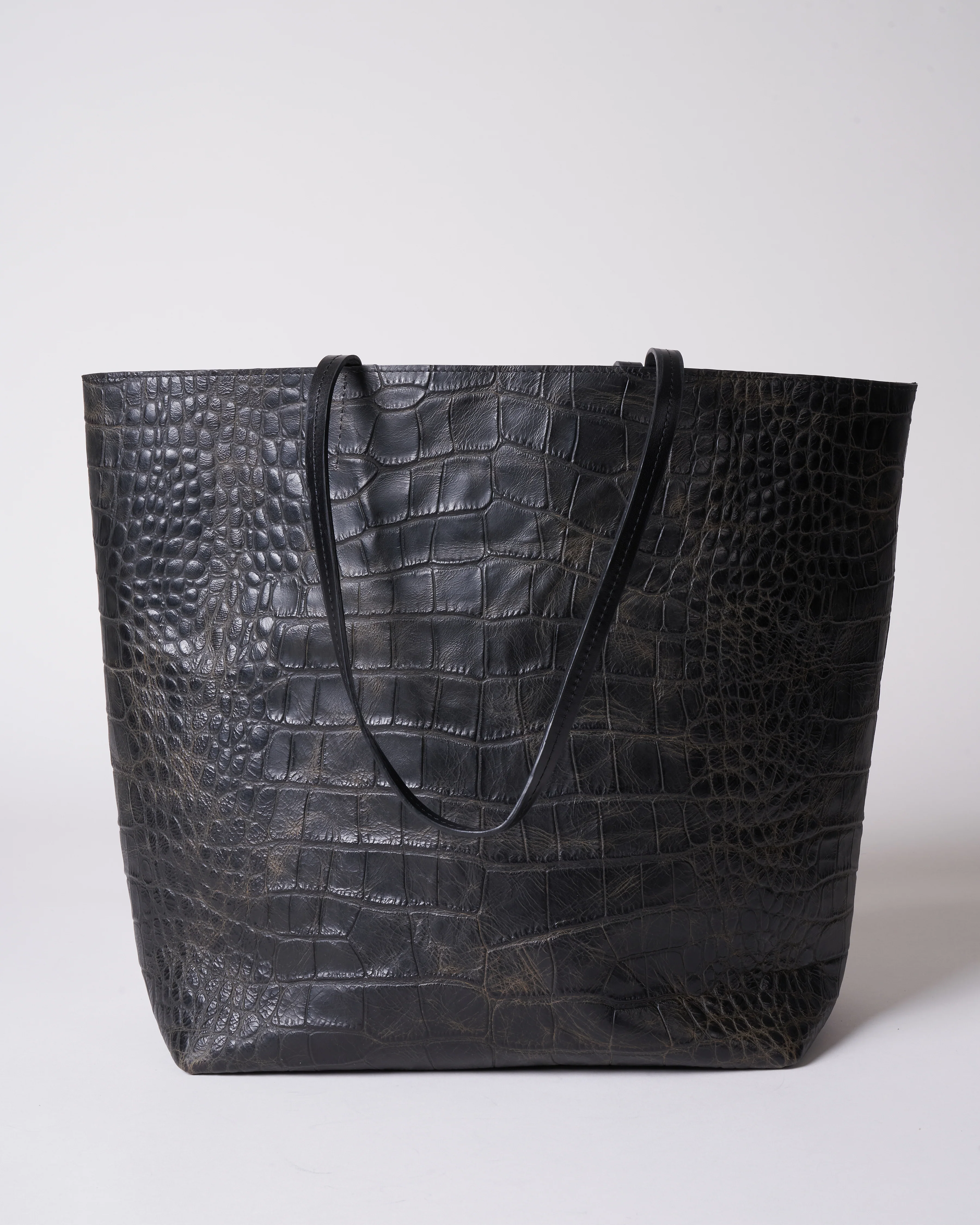 large essential tote - vintage black gator - Image 2