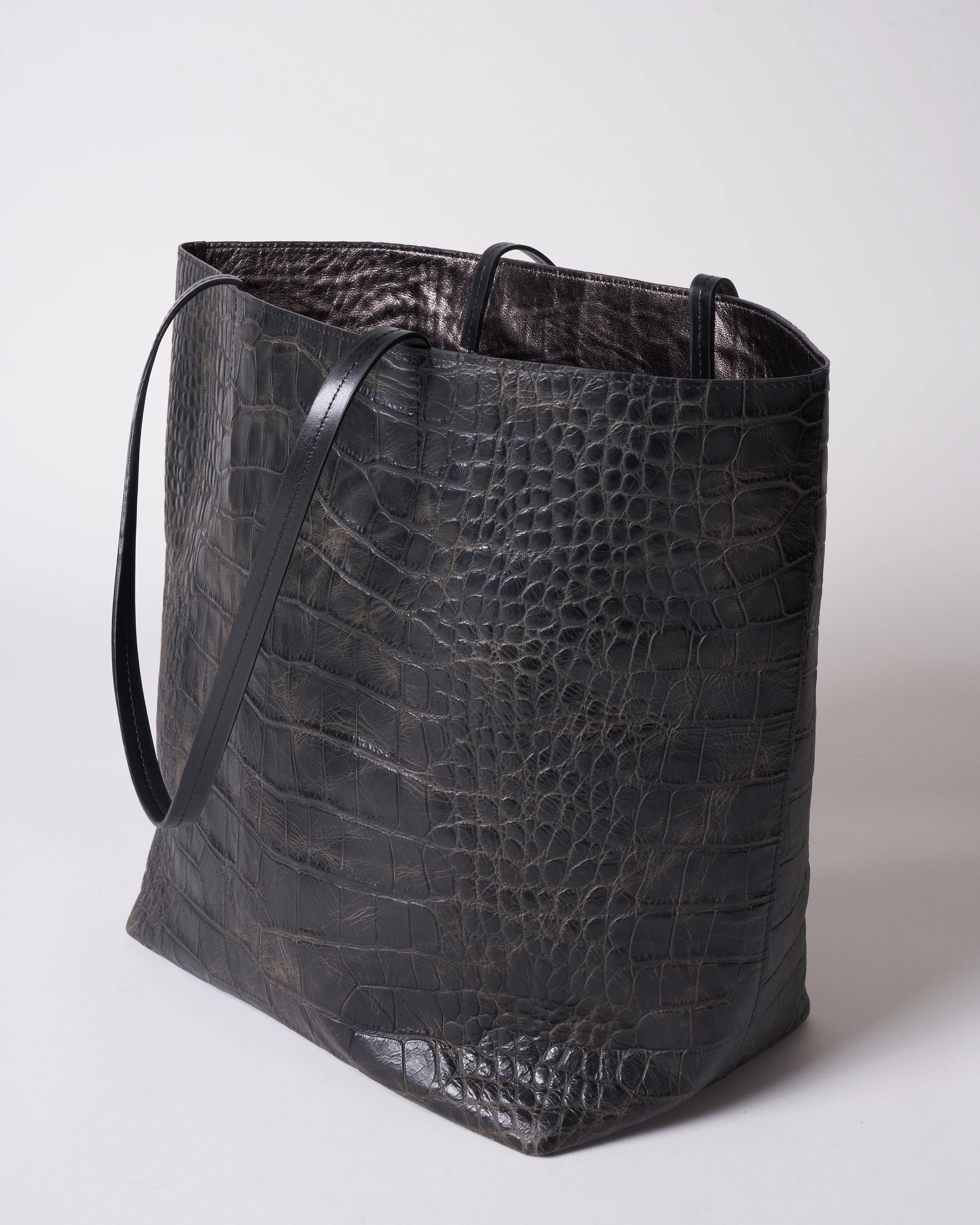 large essential tote - vintage black gator - Image 3