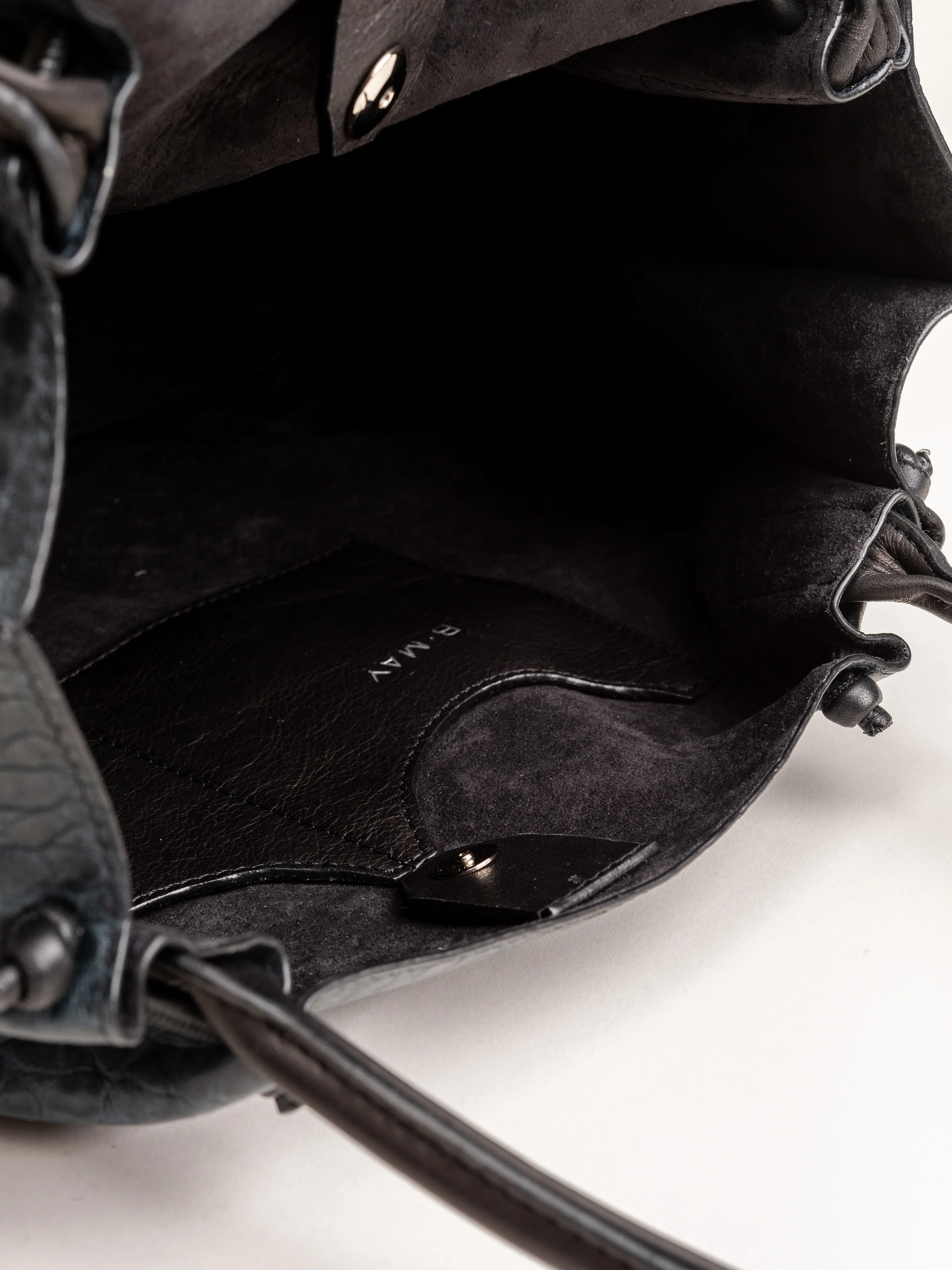 large puckered tote - blue sheepskin - Image 4