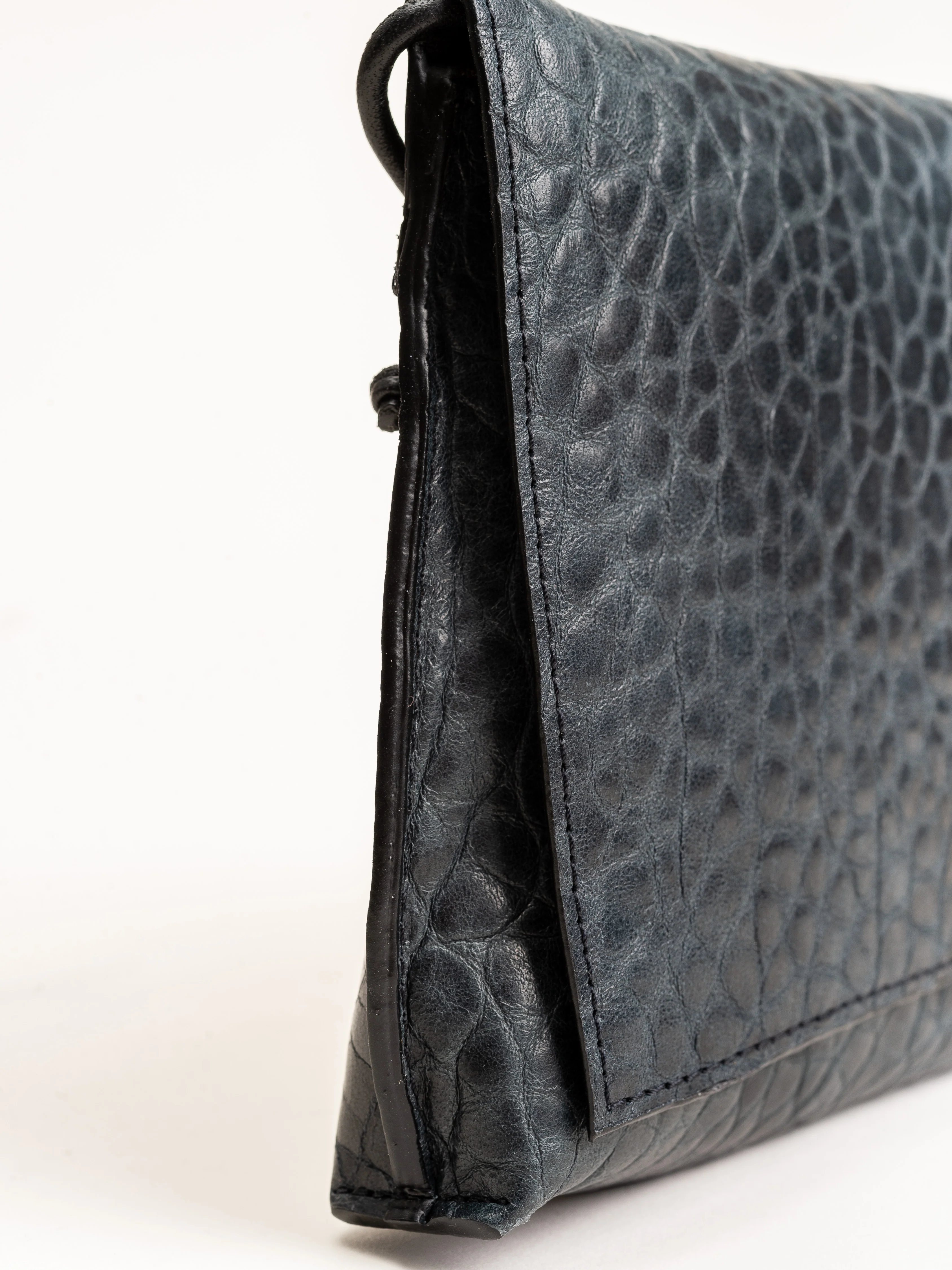 large puckered tote - blue sheepskin - Image 7