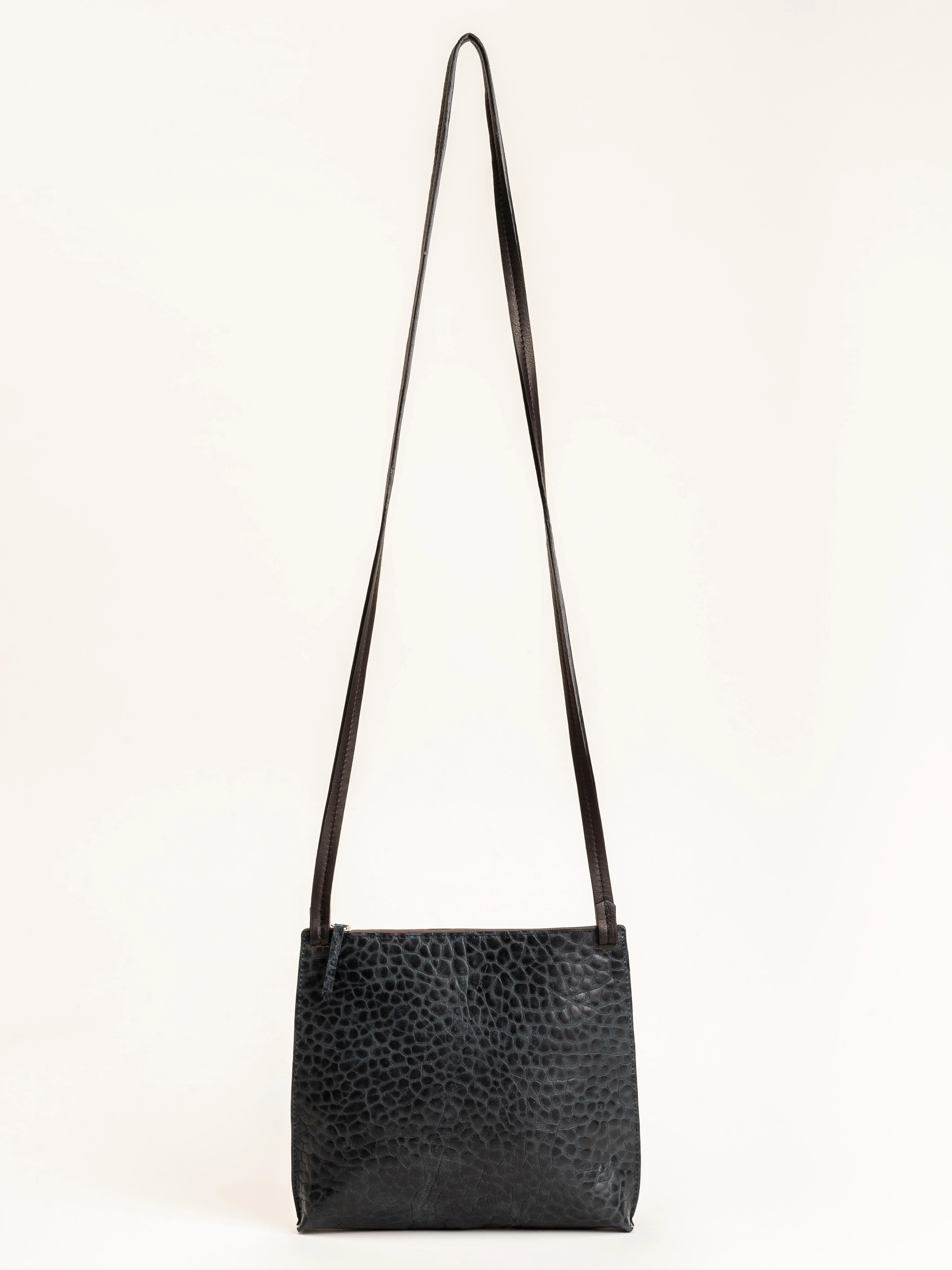 large strappy pouch - blue sheepskin - Image 2