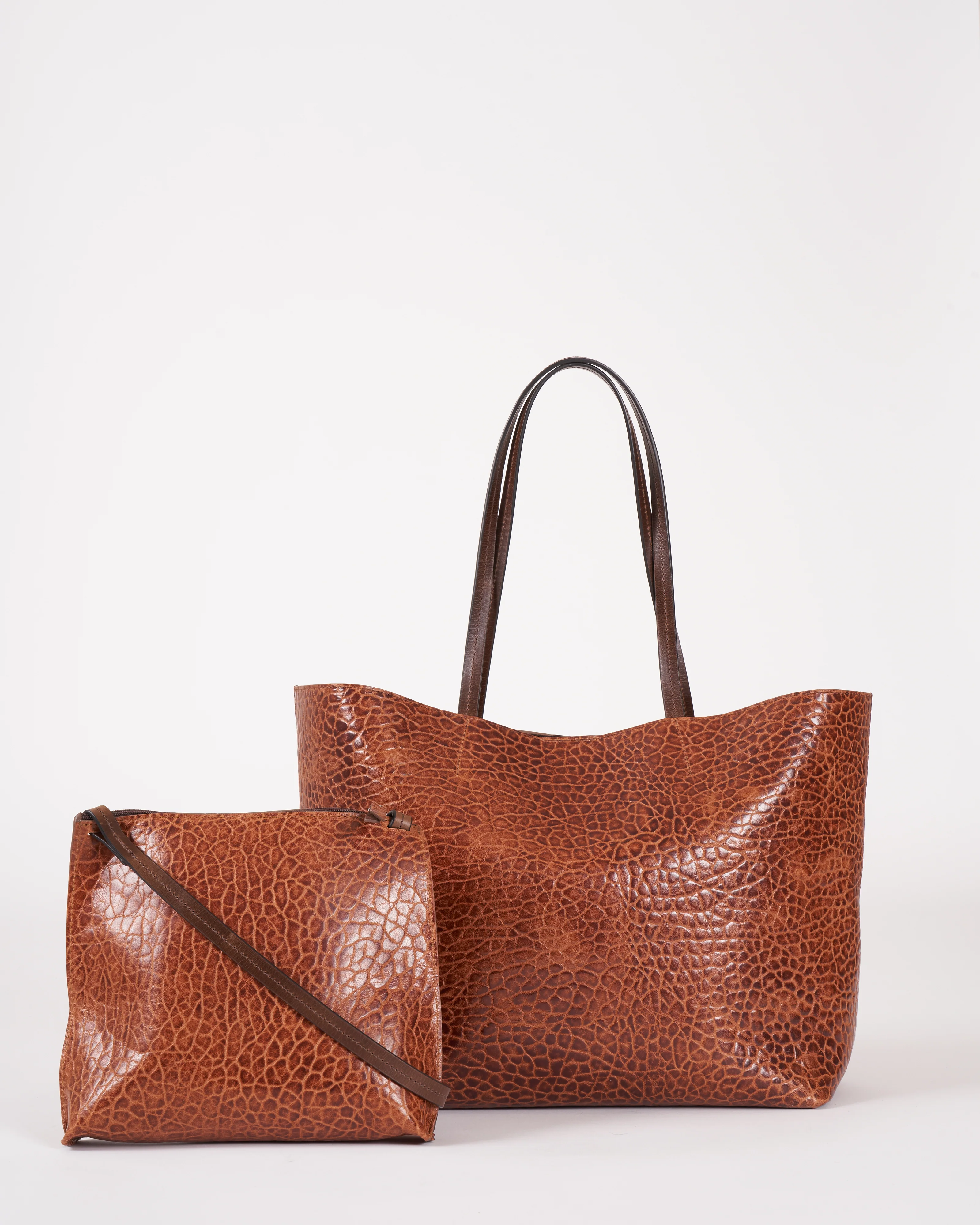 large strappy pouch - nutmeg pebbled sheepskin - Image 2