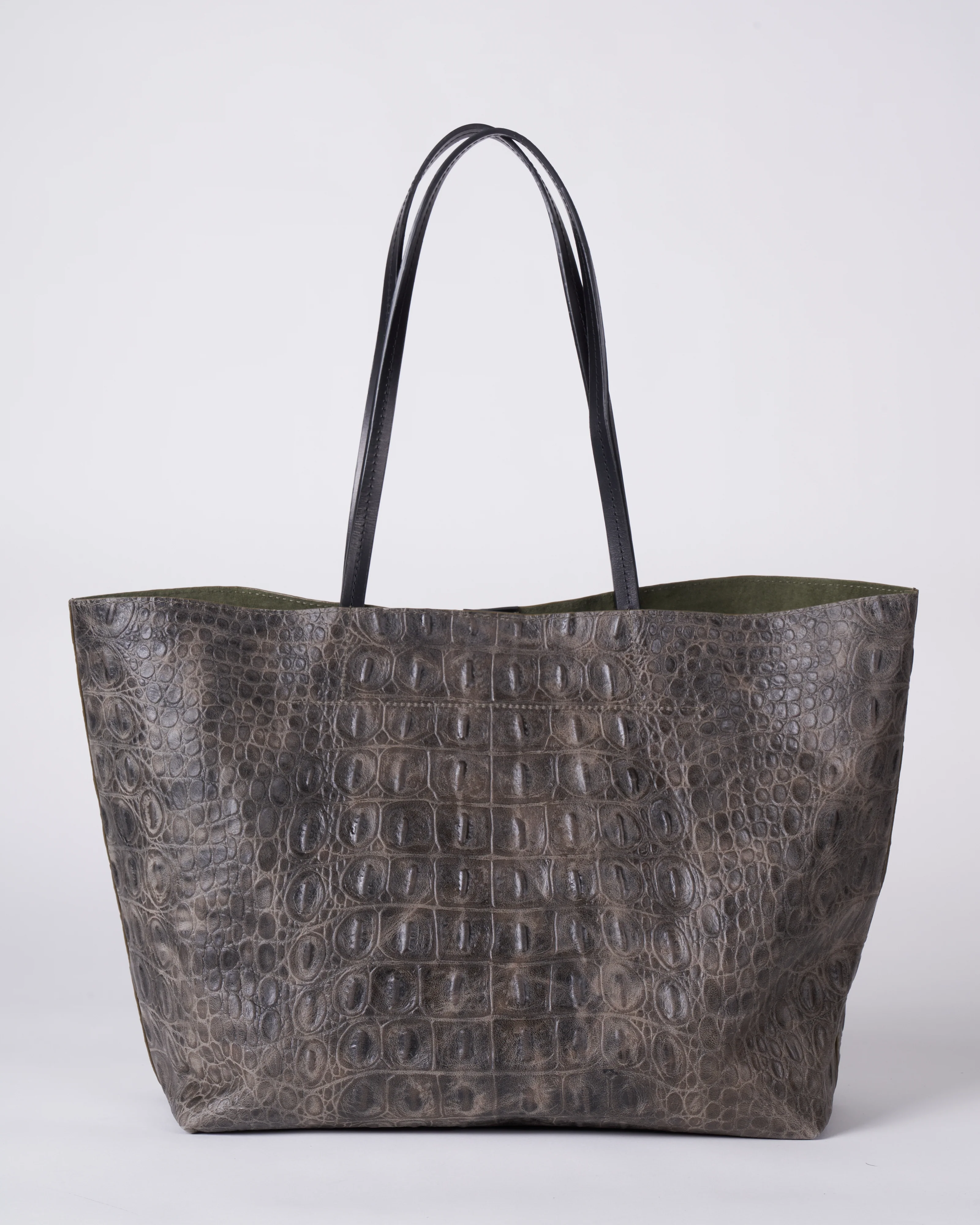 medium essential tote - fossil embossed gator - Image 2