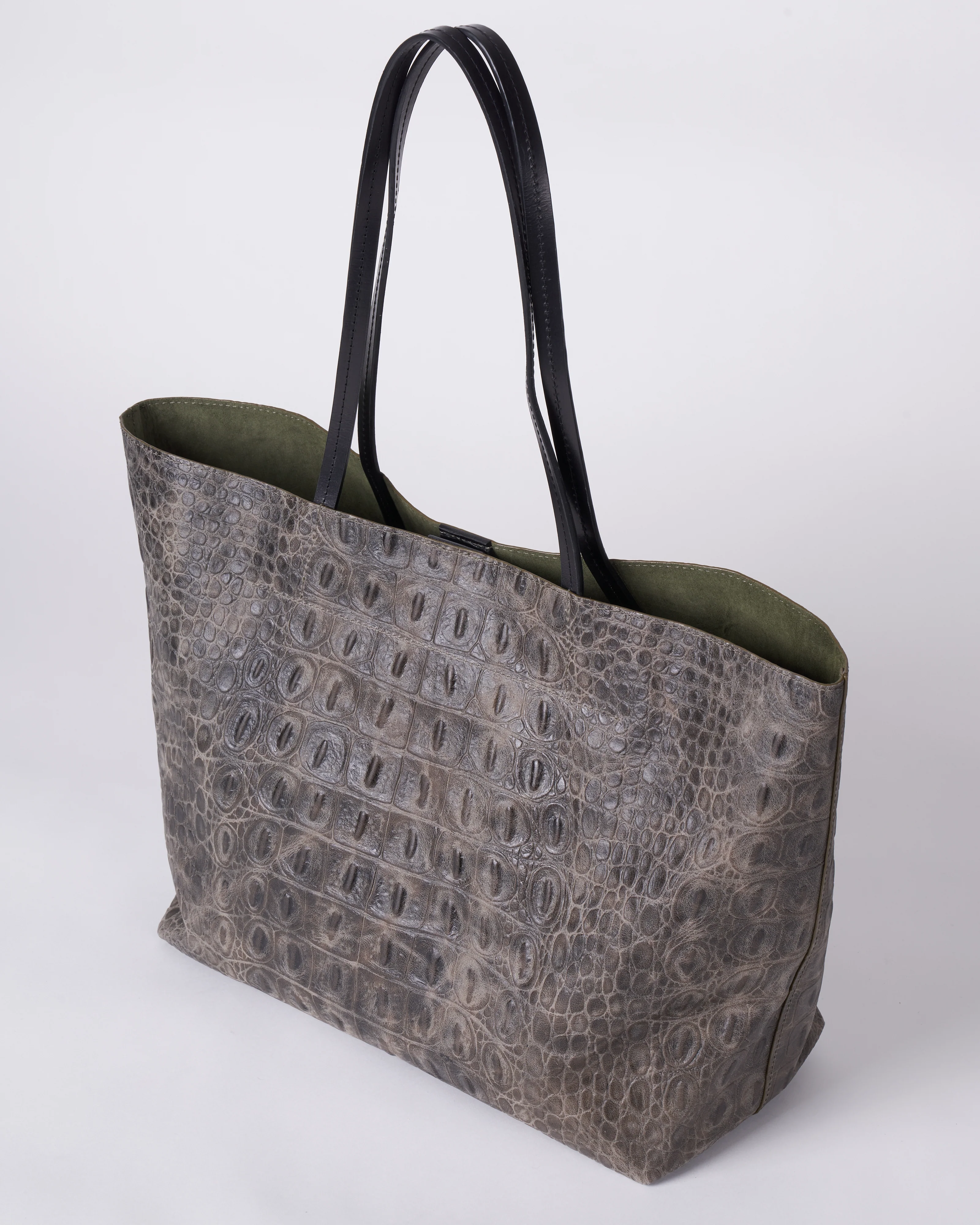 medium essential tote - fossil embossed gator - Image 3