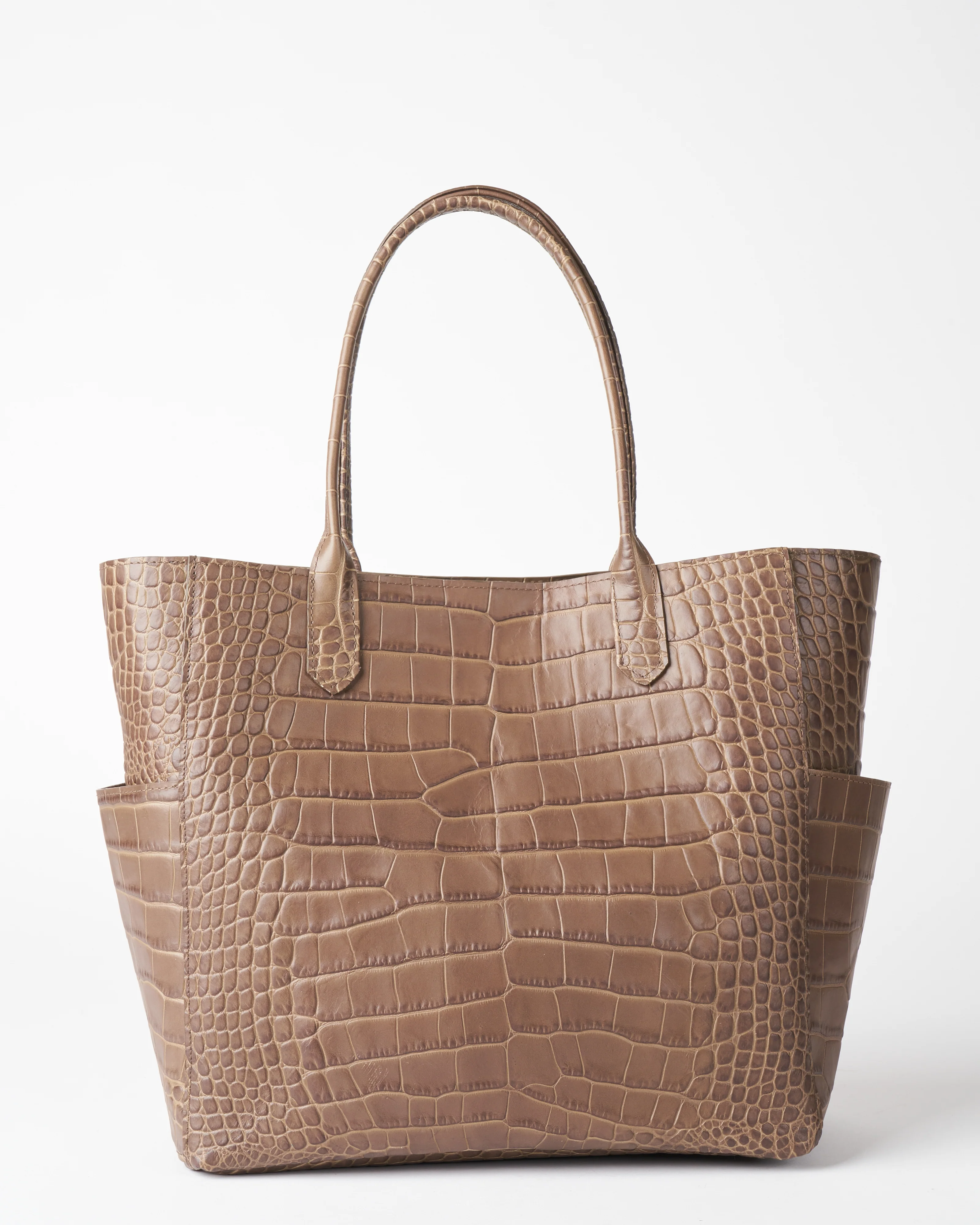 medium pocket tote - fawn embossed gator - Image 2