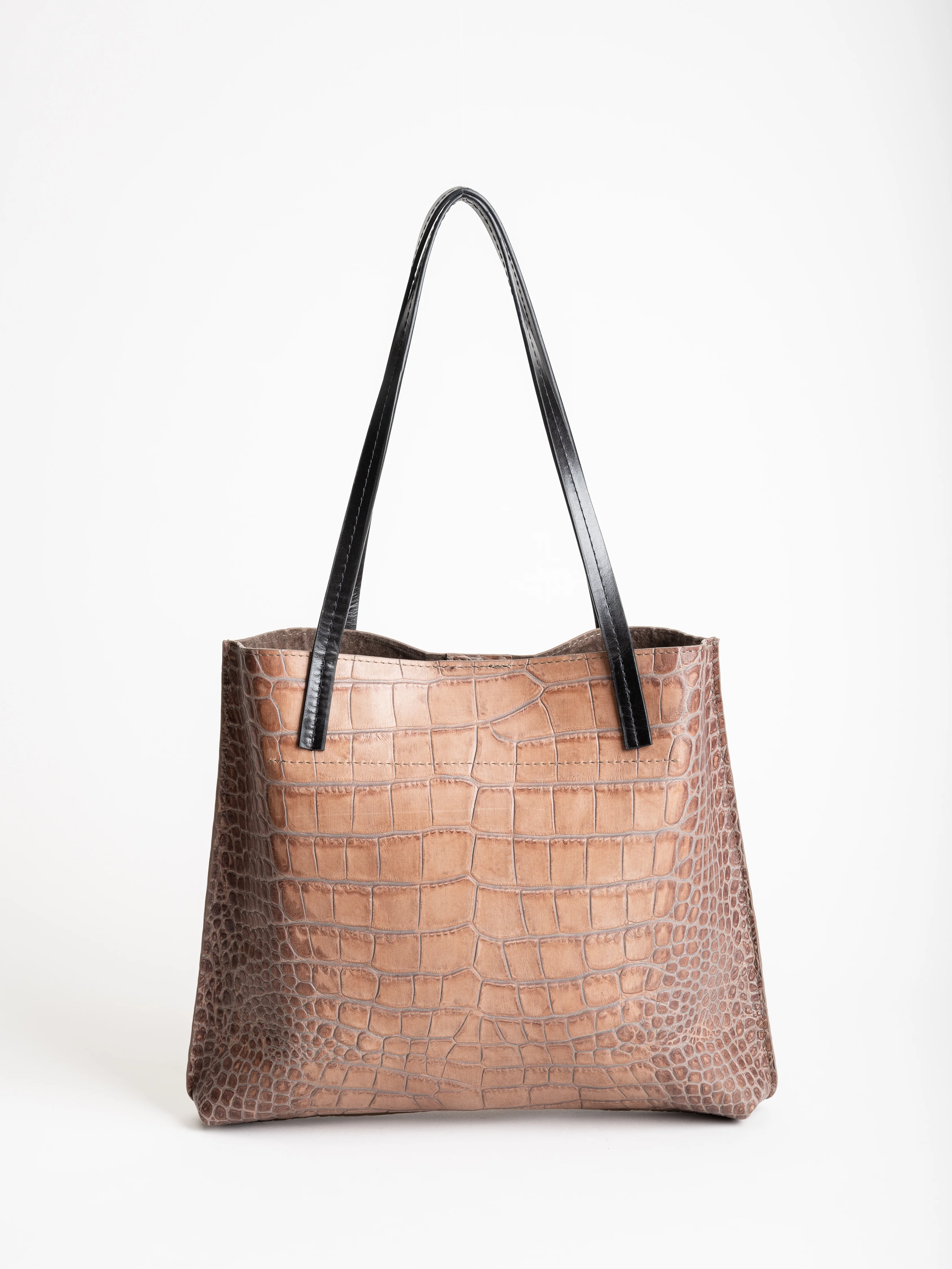 mini shopper - latte embossed gator - Image 2