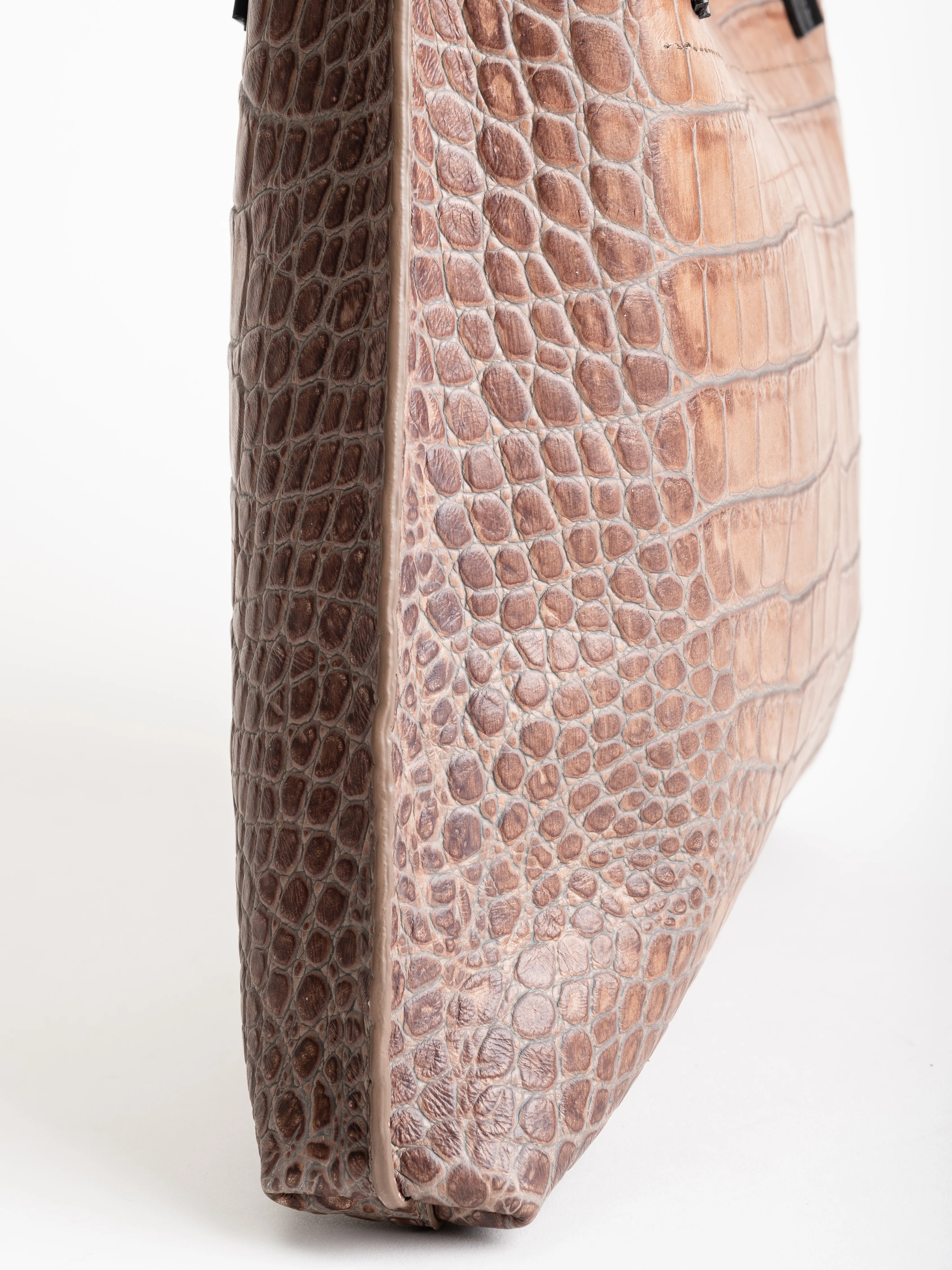mini shopper - latte embossed gator - Image 3