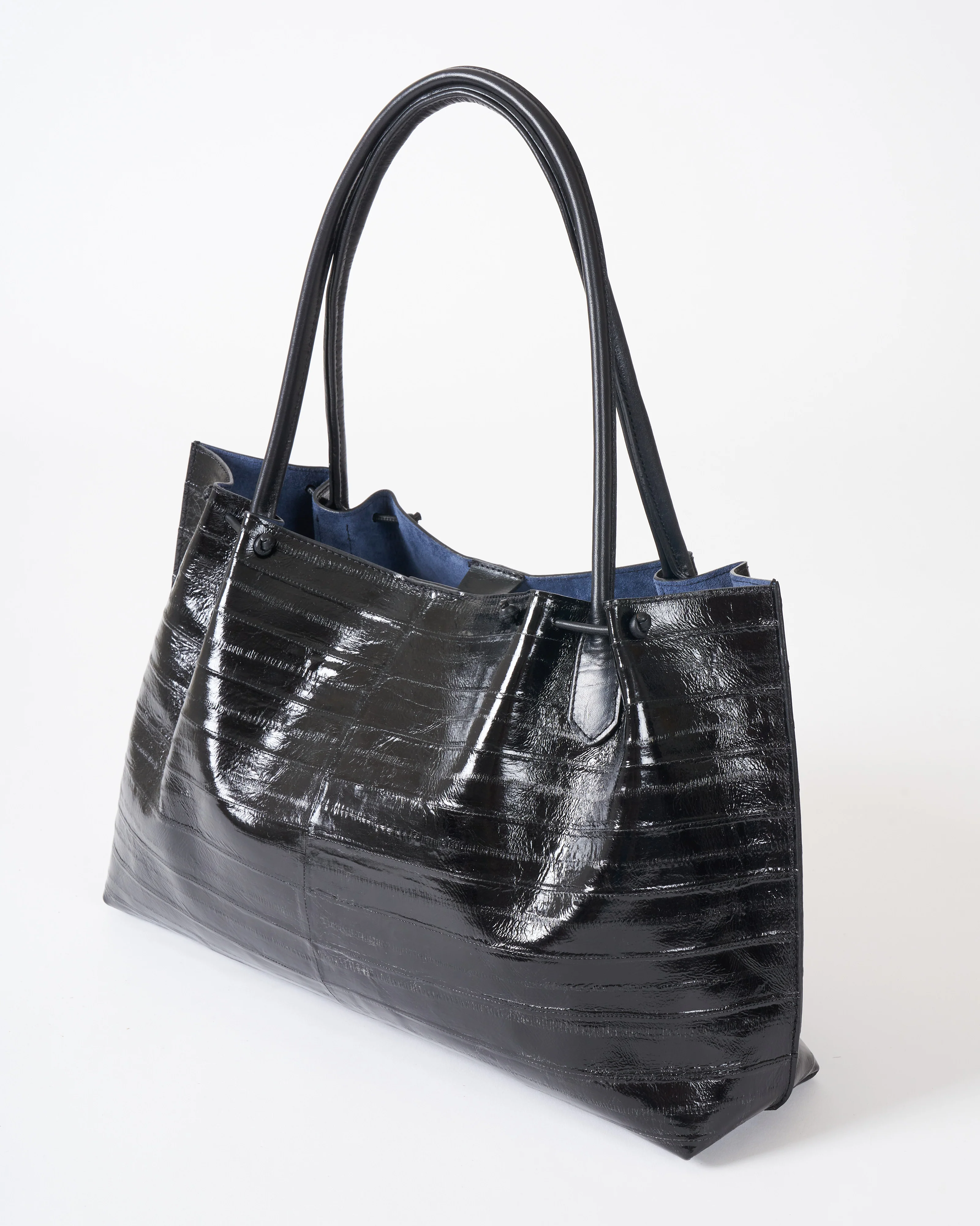 puckered tote - black eel - Image 3