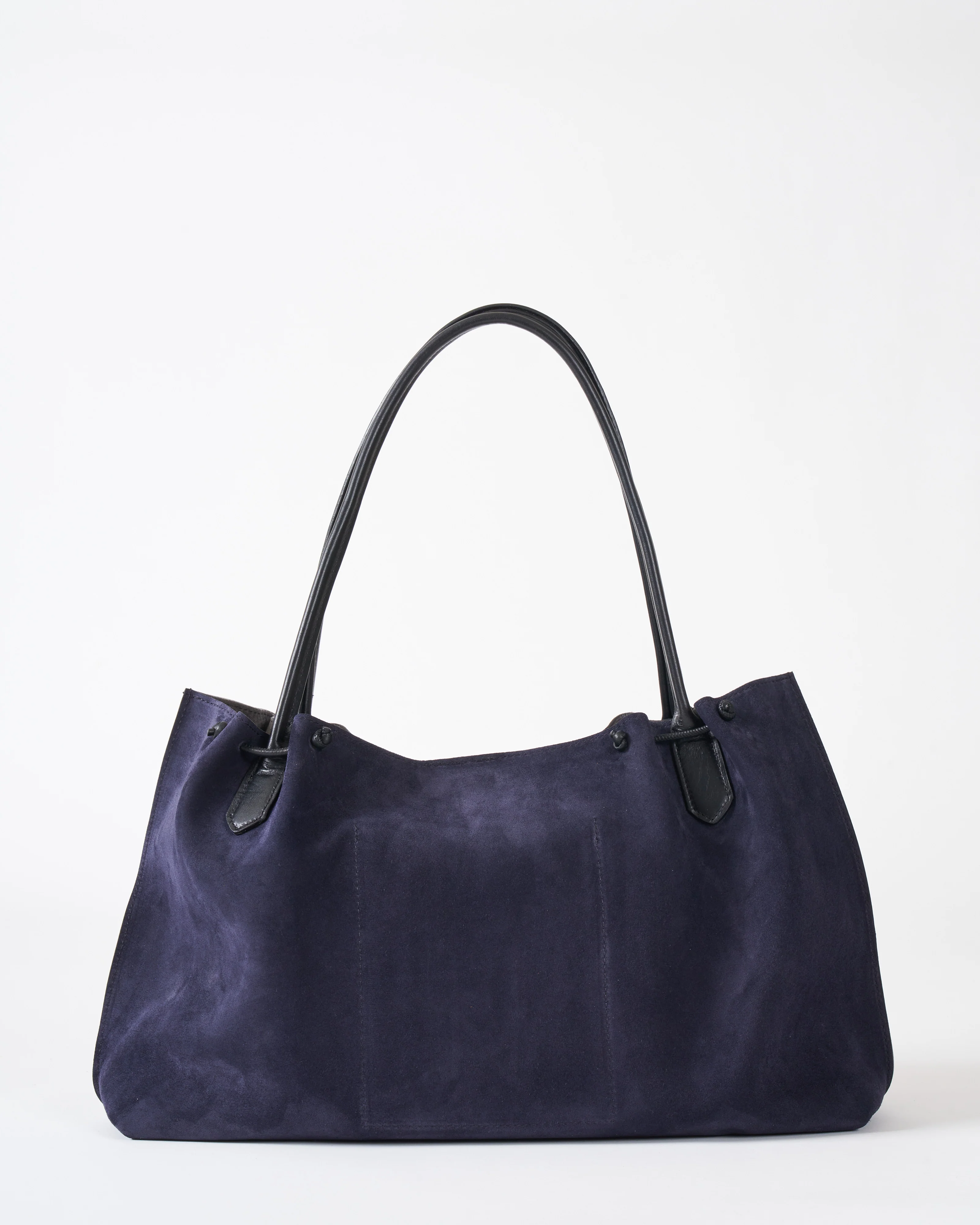 puckered tote - ink suede - Image 2