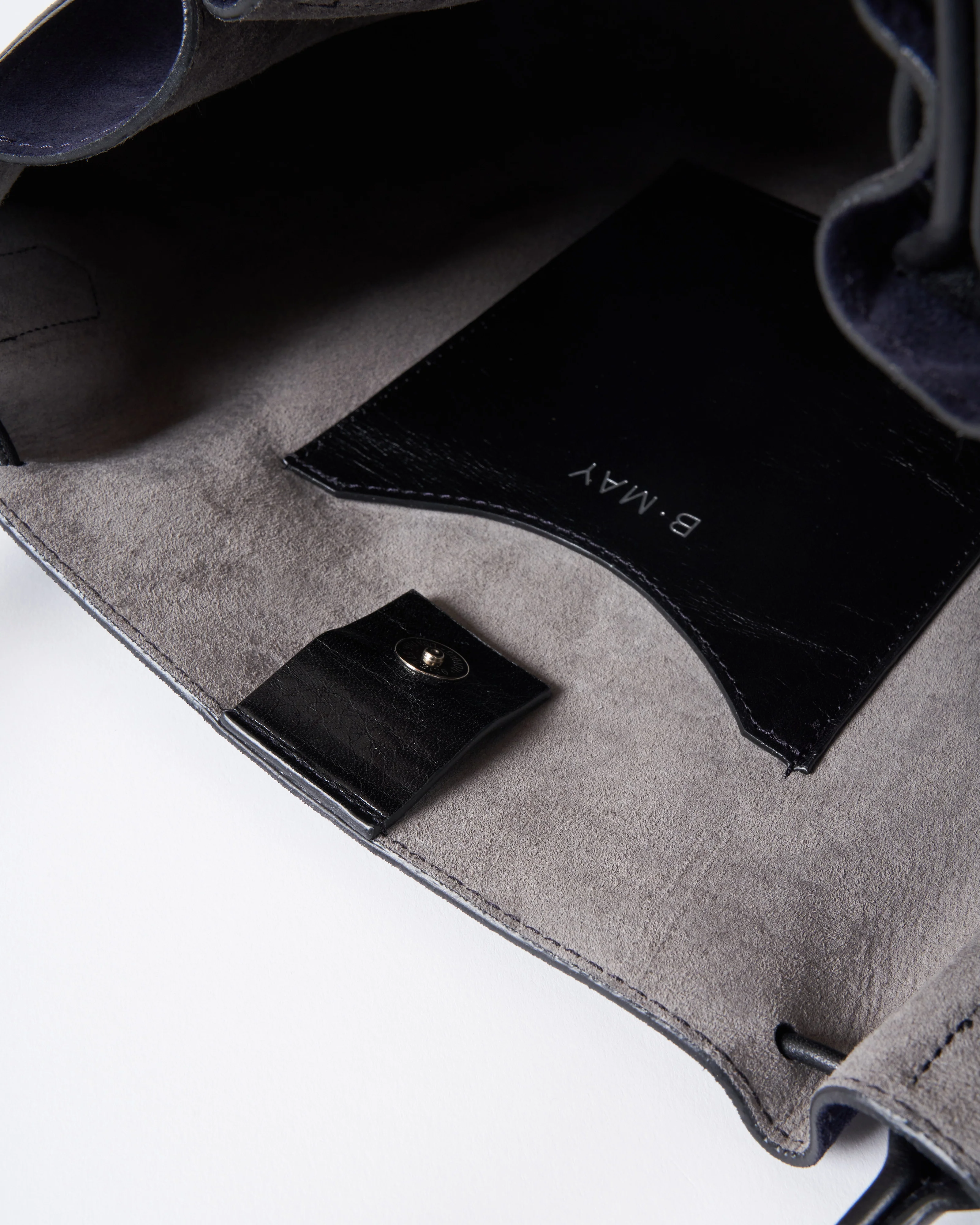 puckered tote - ink suede - Image 4