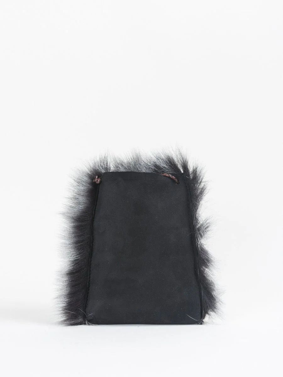 shearling cell pouch – grey - Image 2