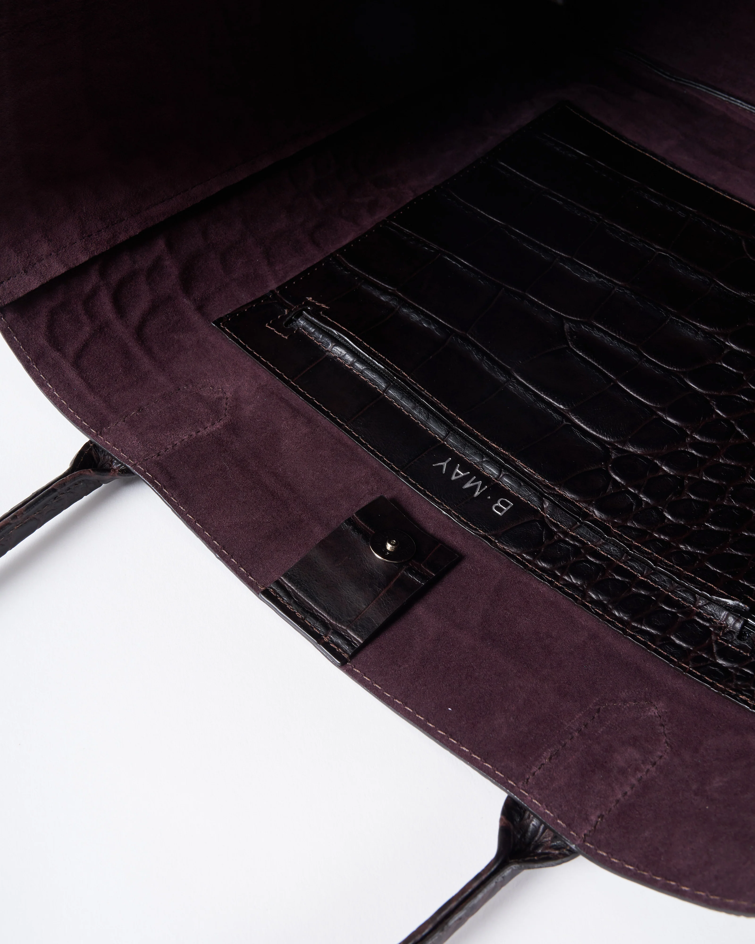 slouchy pocket tote - espresso embossed croc - Image 4