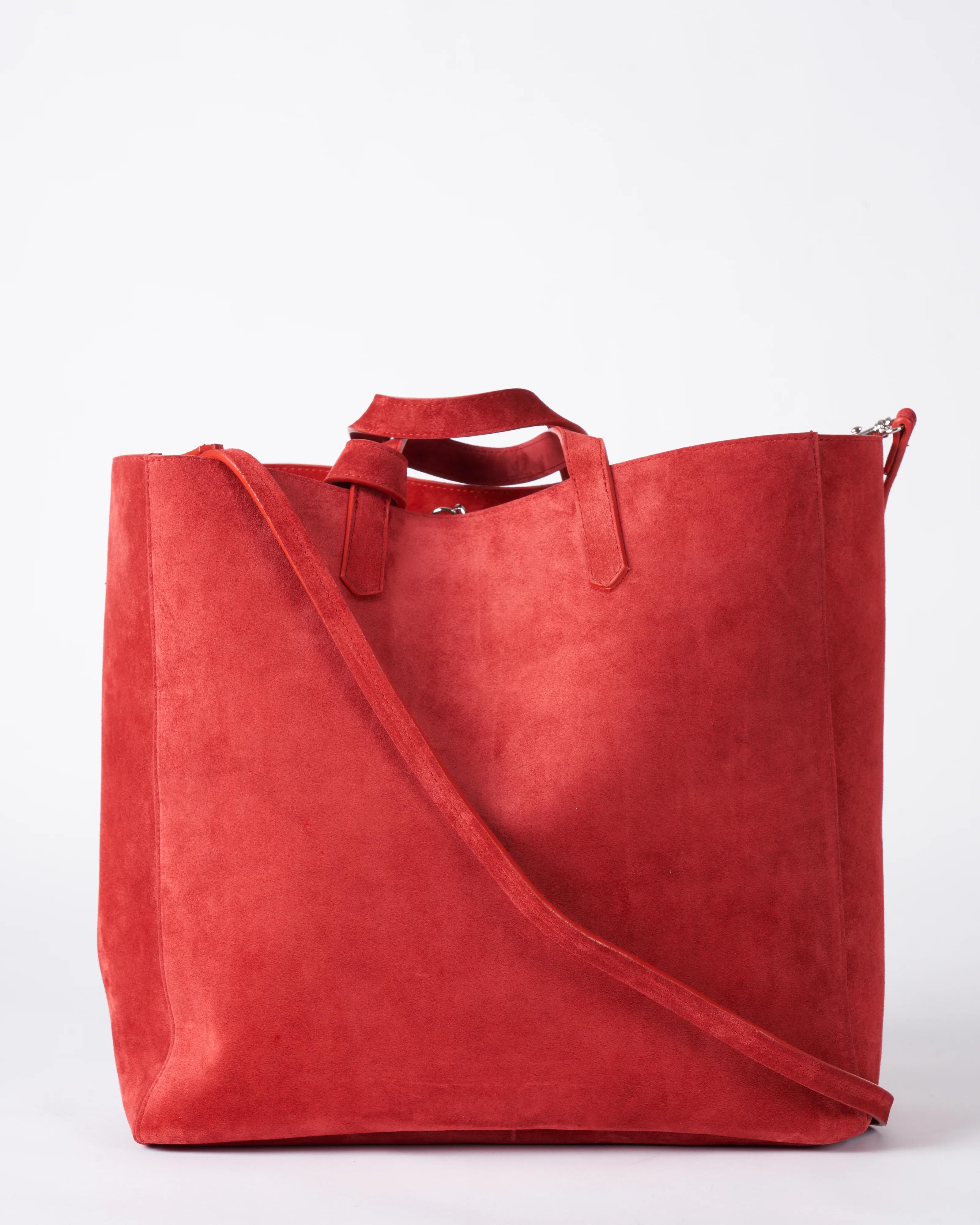 slouchy tote - red suede - Image 3