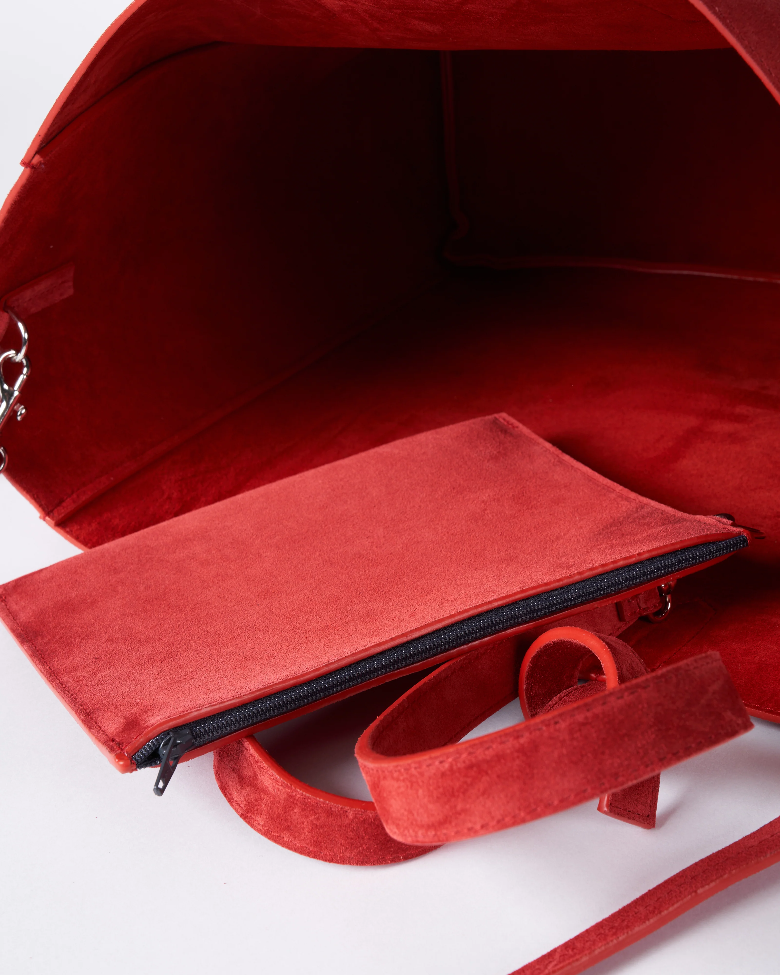 slouchy tote - red suede - Image 4