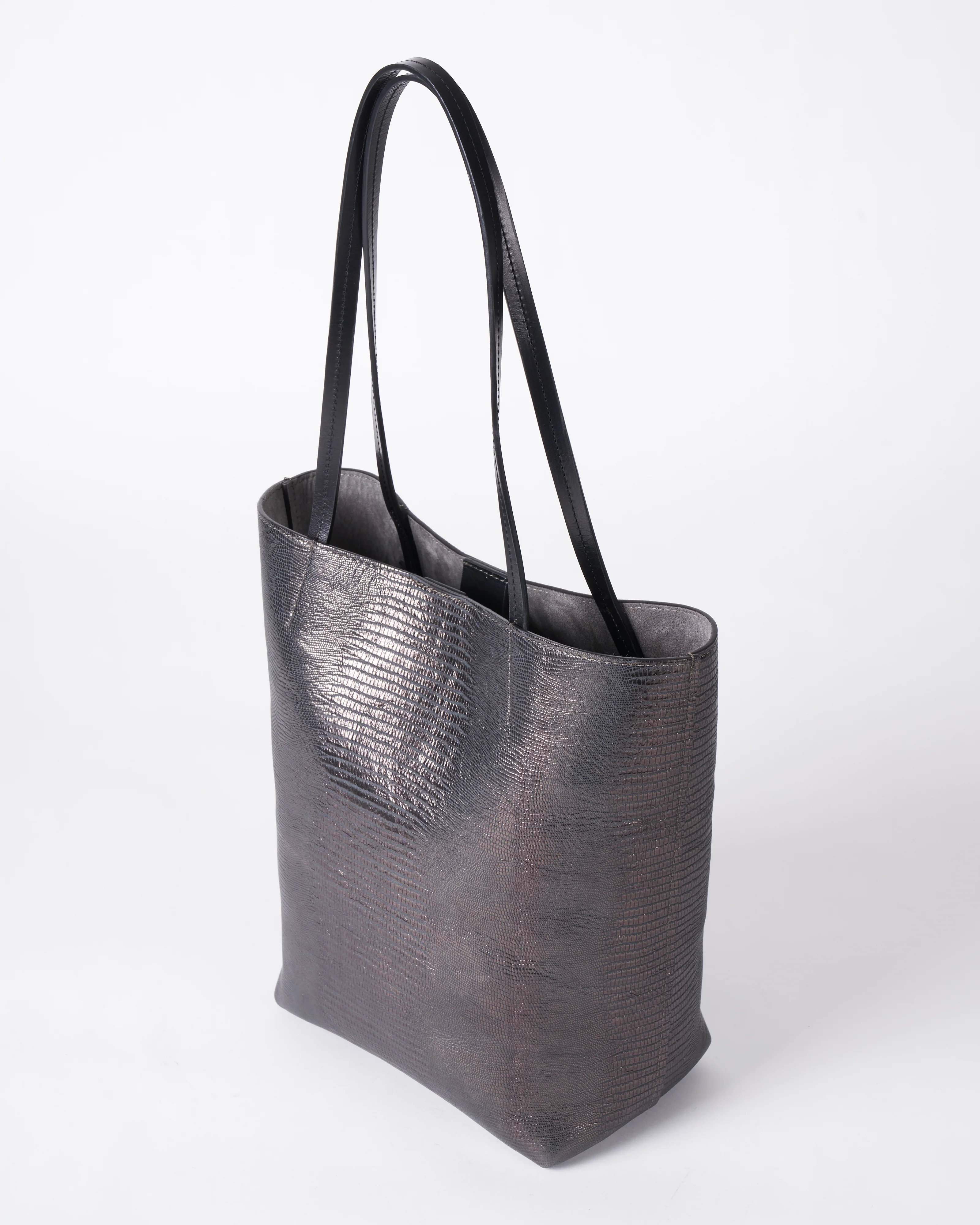 small essential tote - metal embossed lizard - Image 2