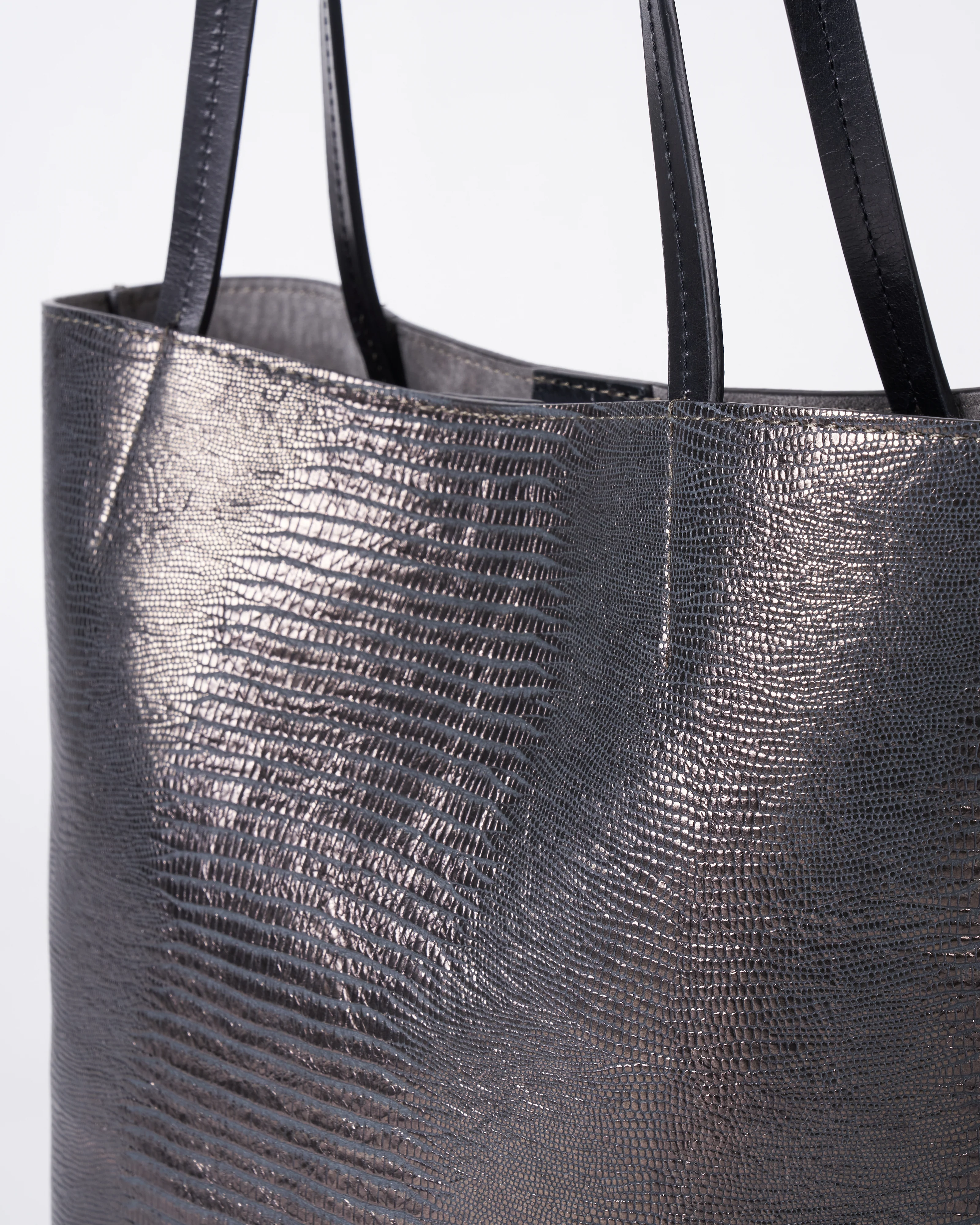 small essential tote - metal embossed lizard - Image 3