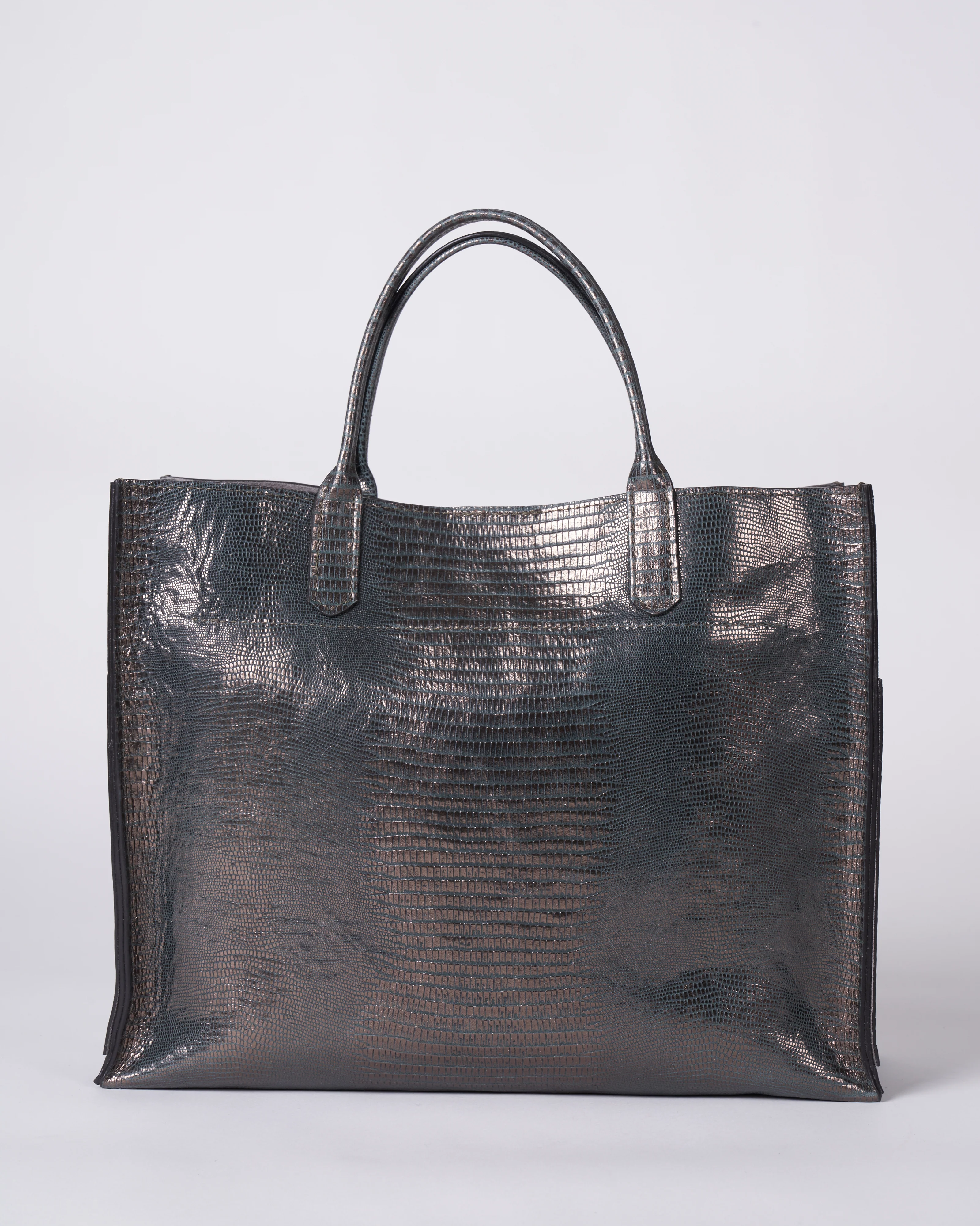 small harbor tote - metal embossed lizard - Image 3