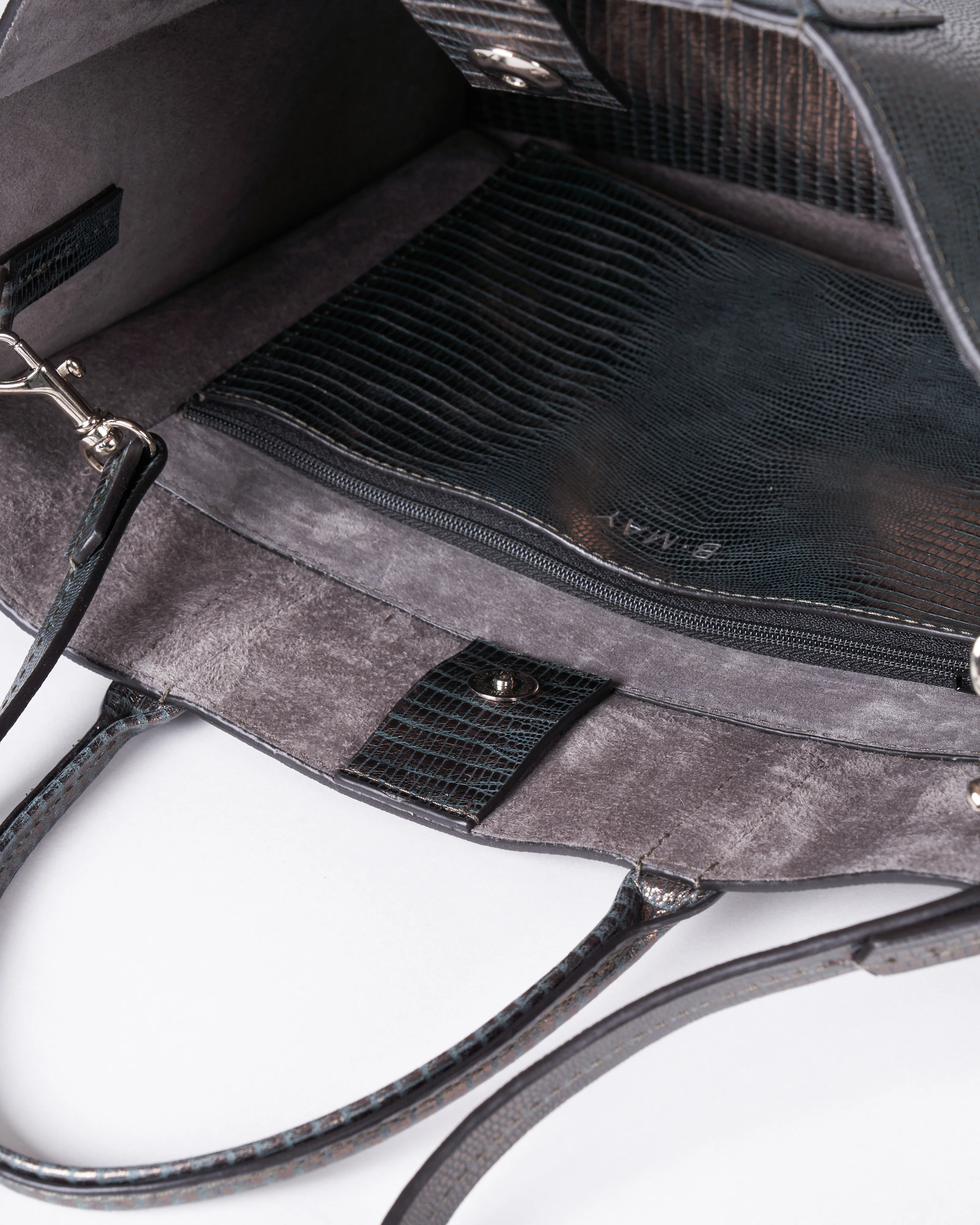 small harbor tote - metal embossed lizard - Image 5