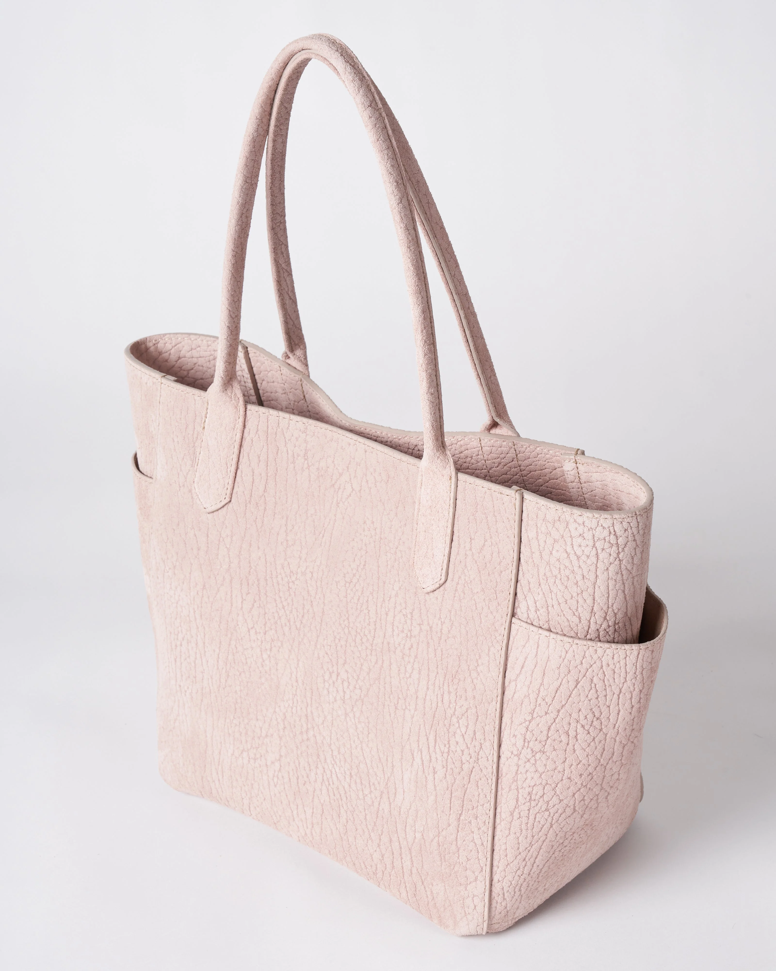 small pocket tote - blush embossed suede - Image 3