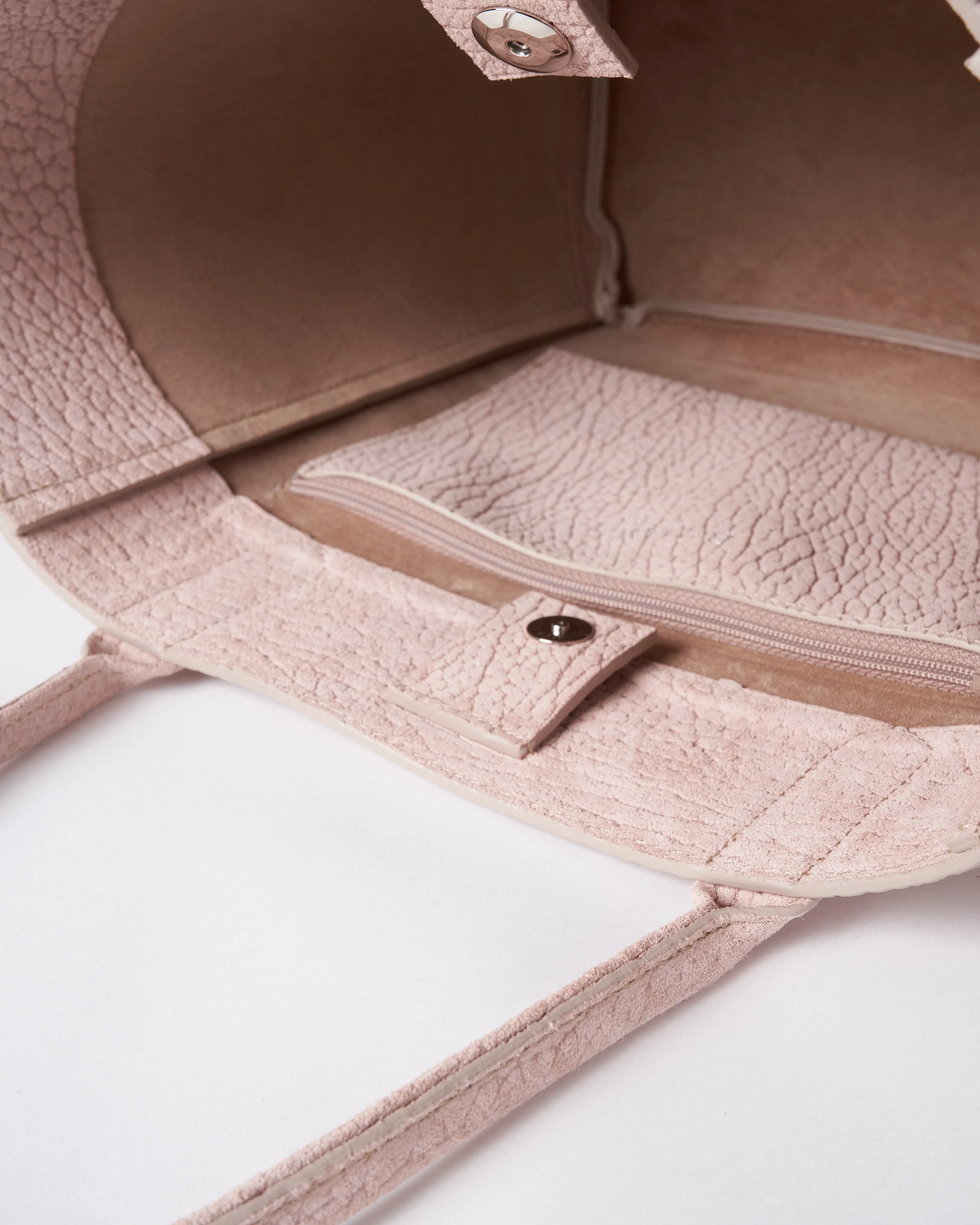 small pocket tote - blush embossed suede - Image 4