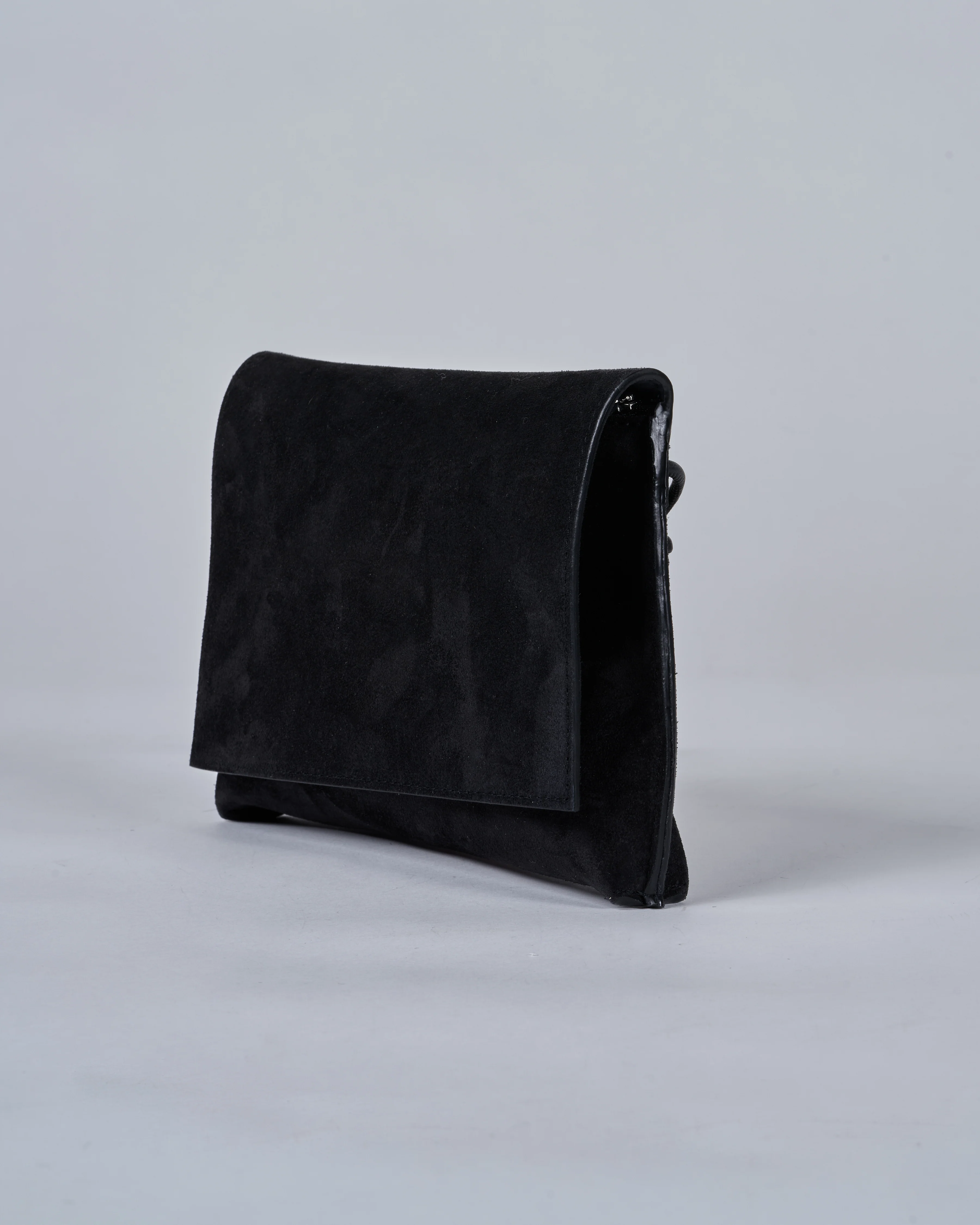 strappy foldover - black suede - Image 2