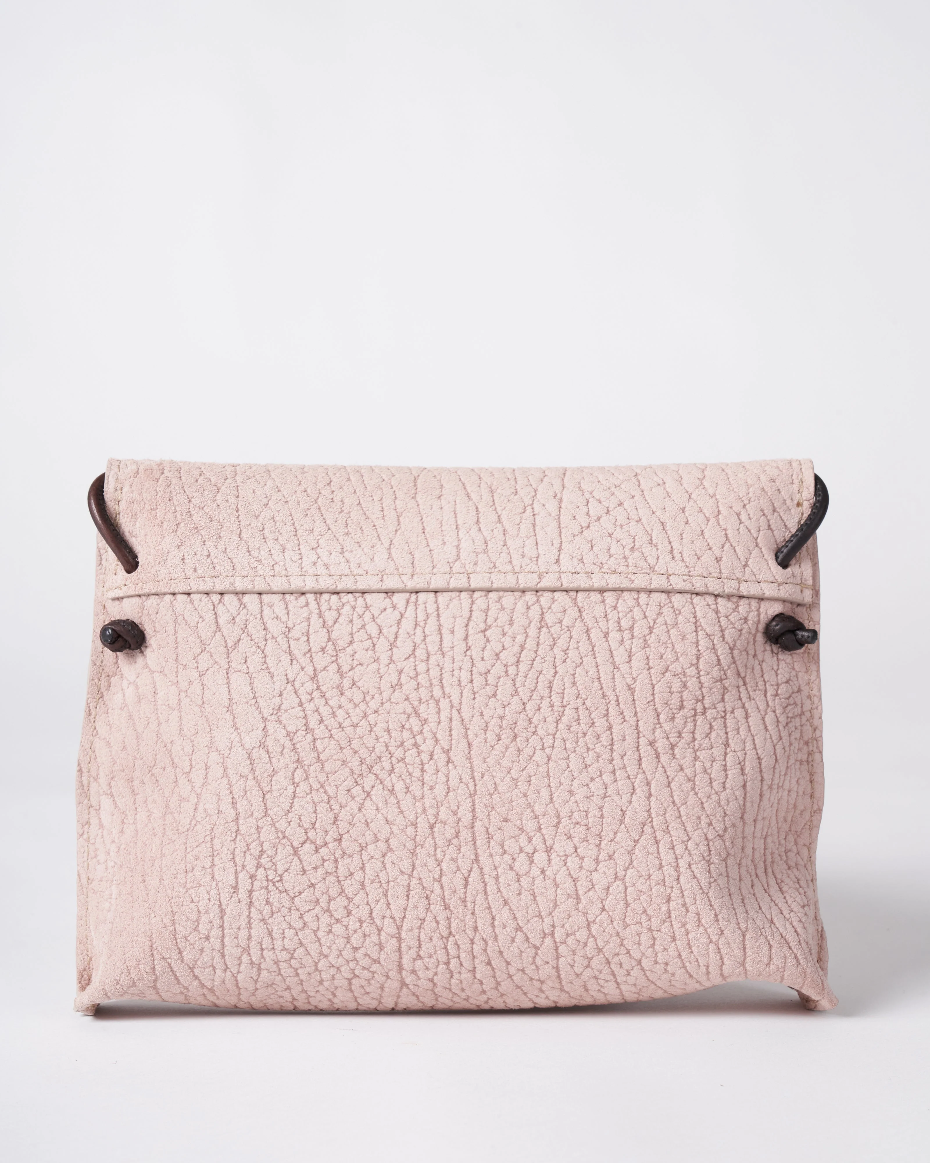 strappy foldover - blush embossed suede - Image 2