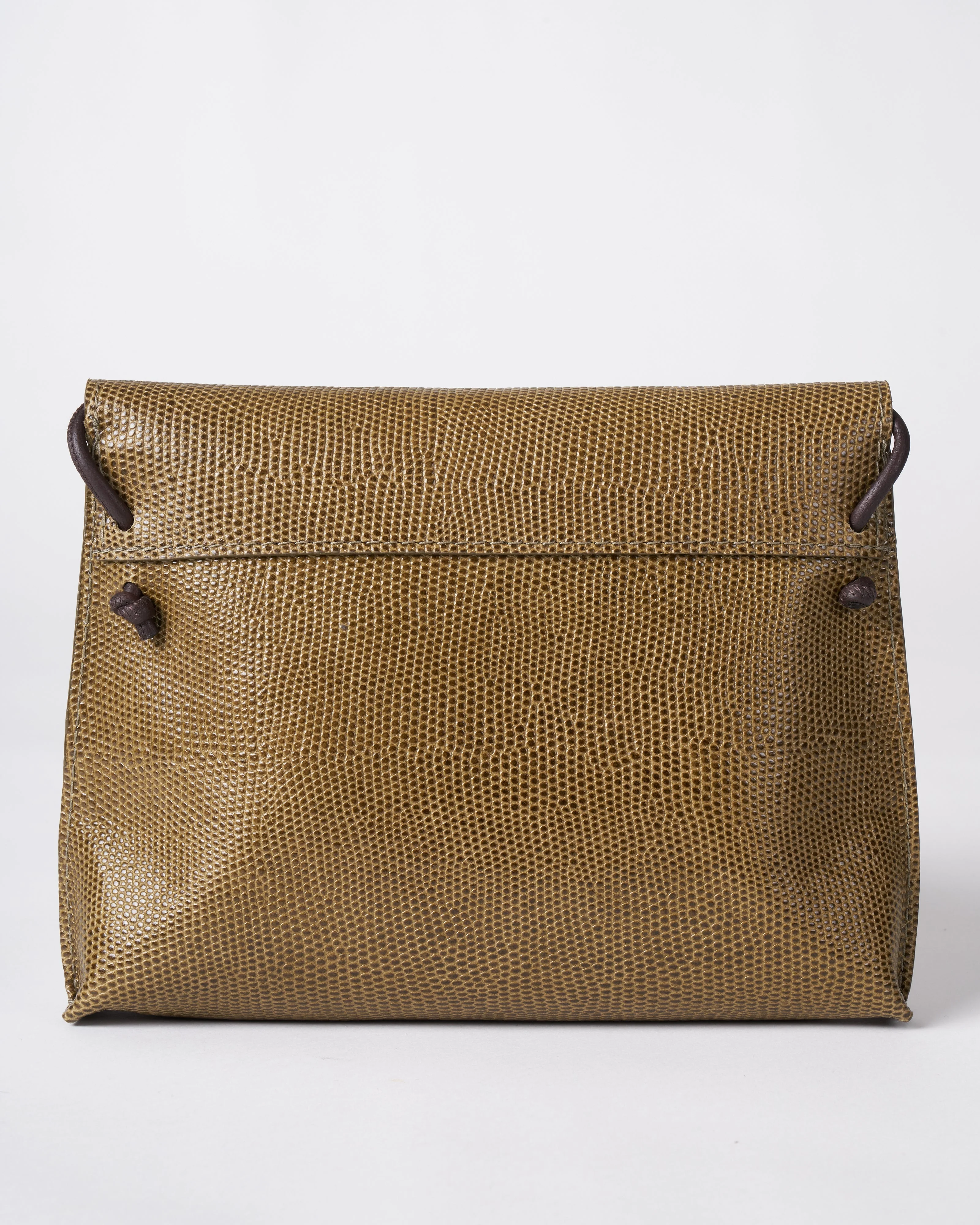 strappy foldover - olive embossed lizard - Image 2