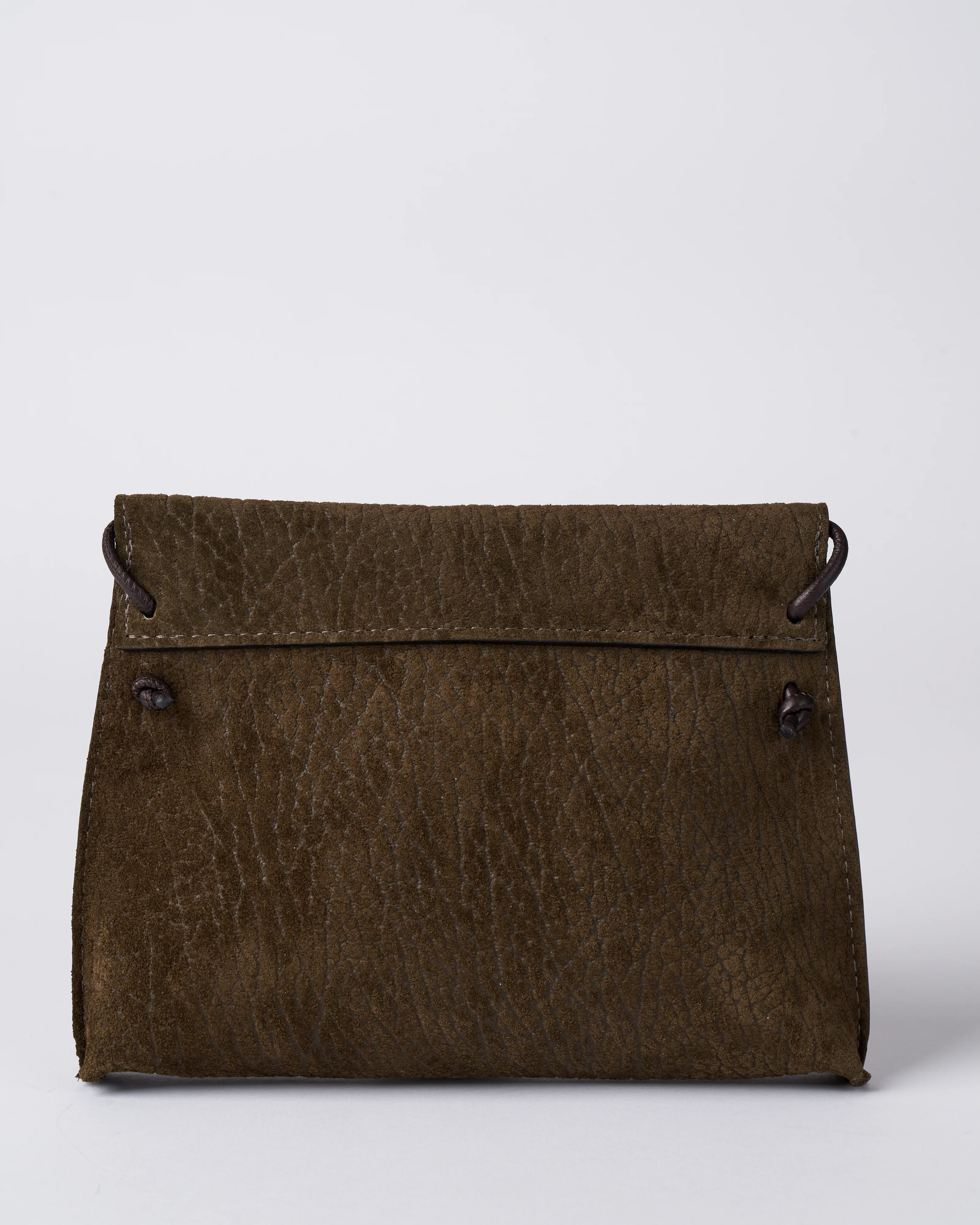 strappy foldover - olive embossed suede - Image 2