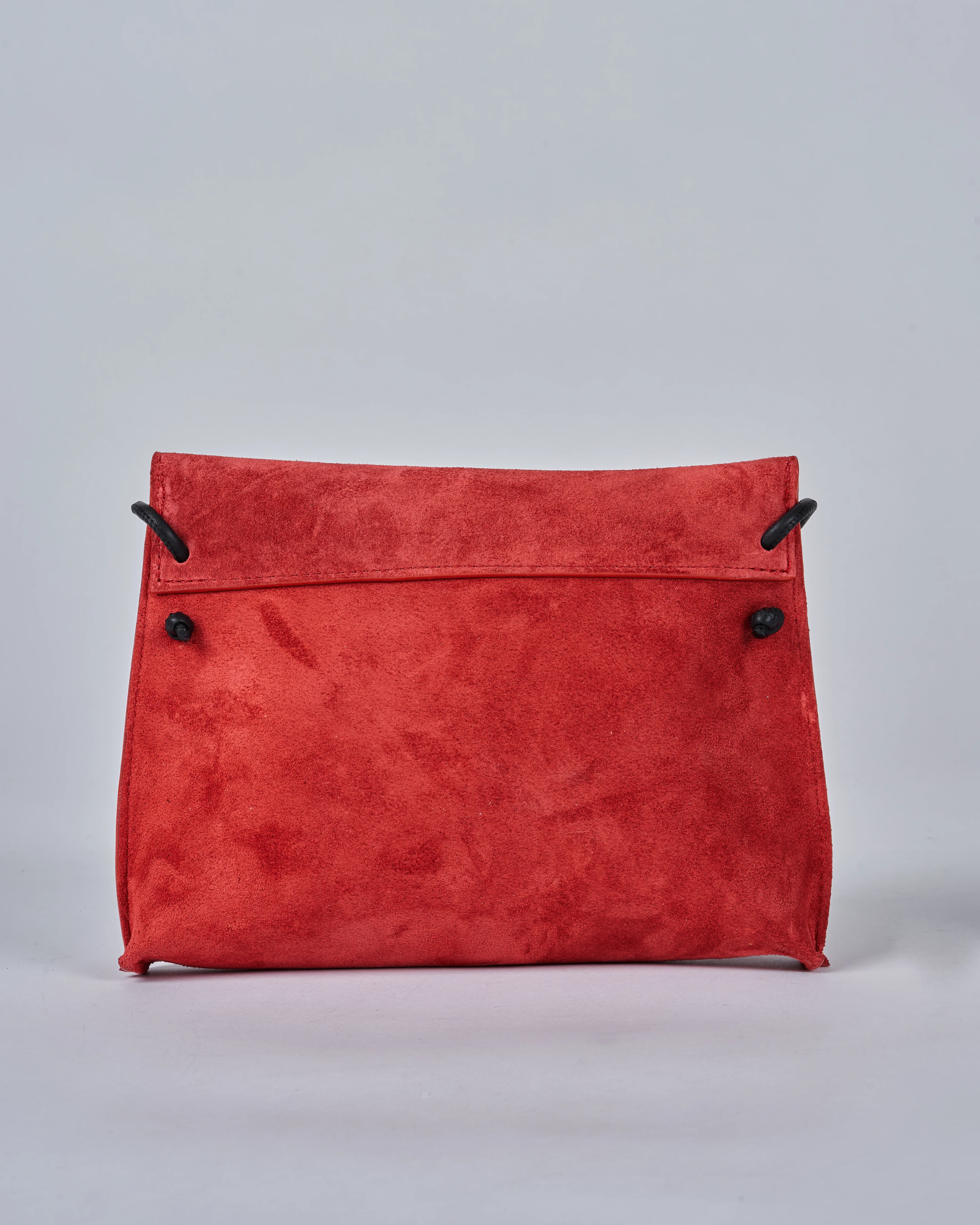 strappy foldover - red suede - Image 2