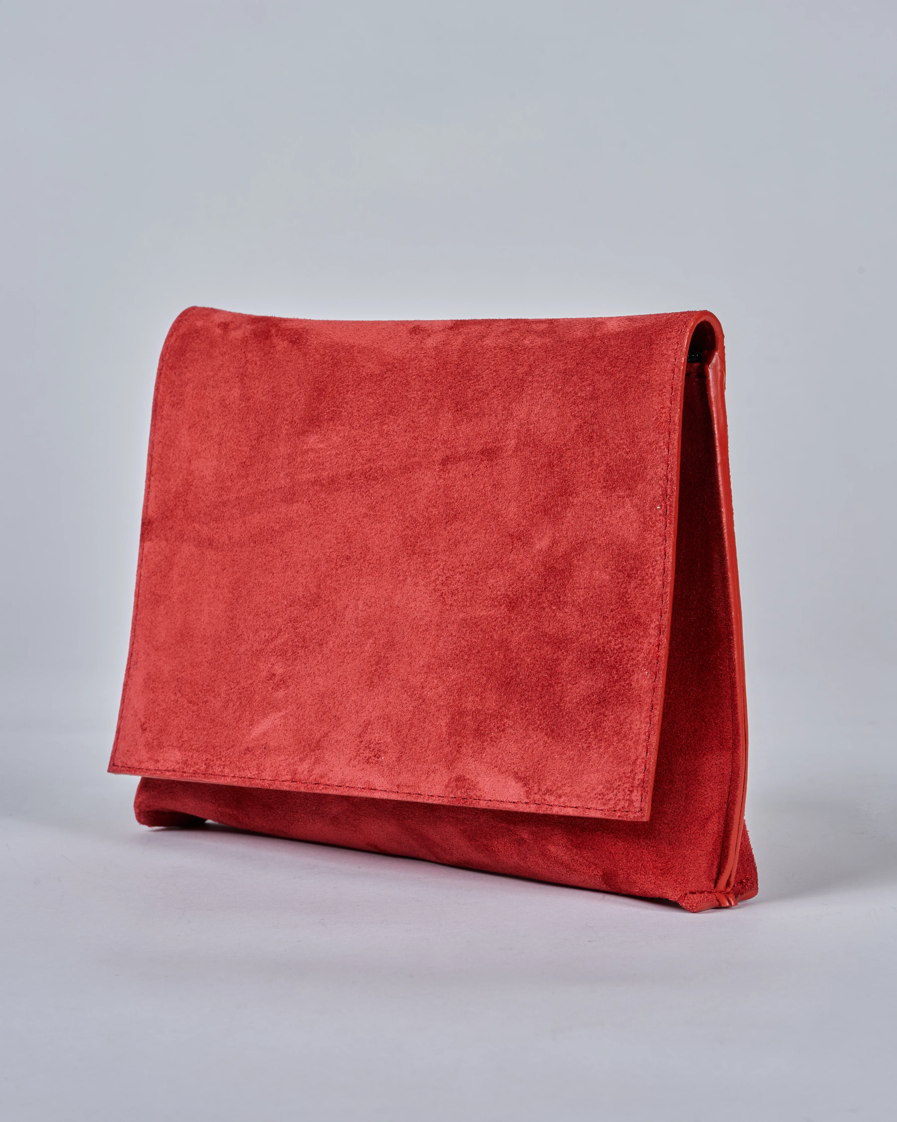 strappy foldover - red suede - Image 3