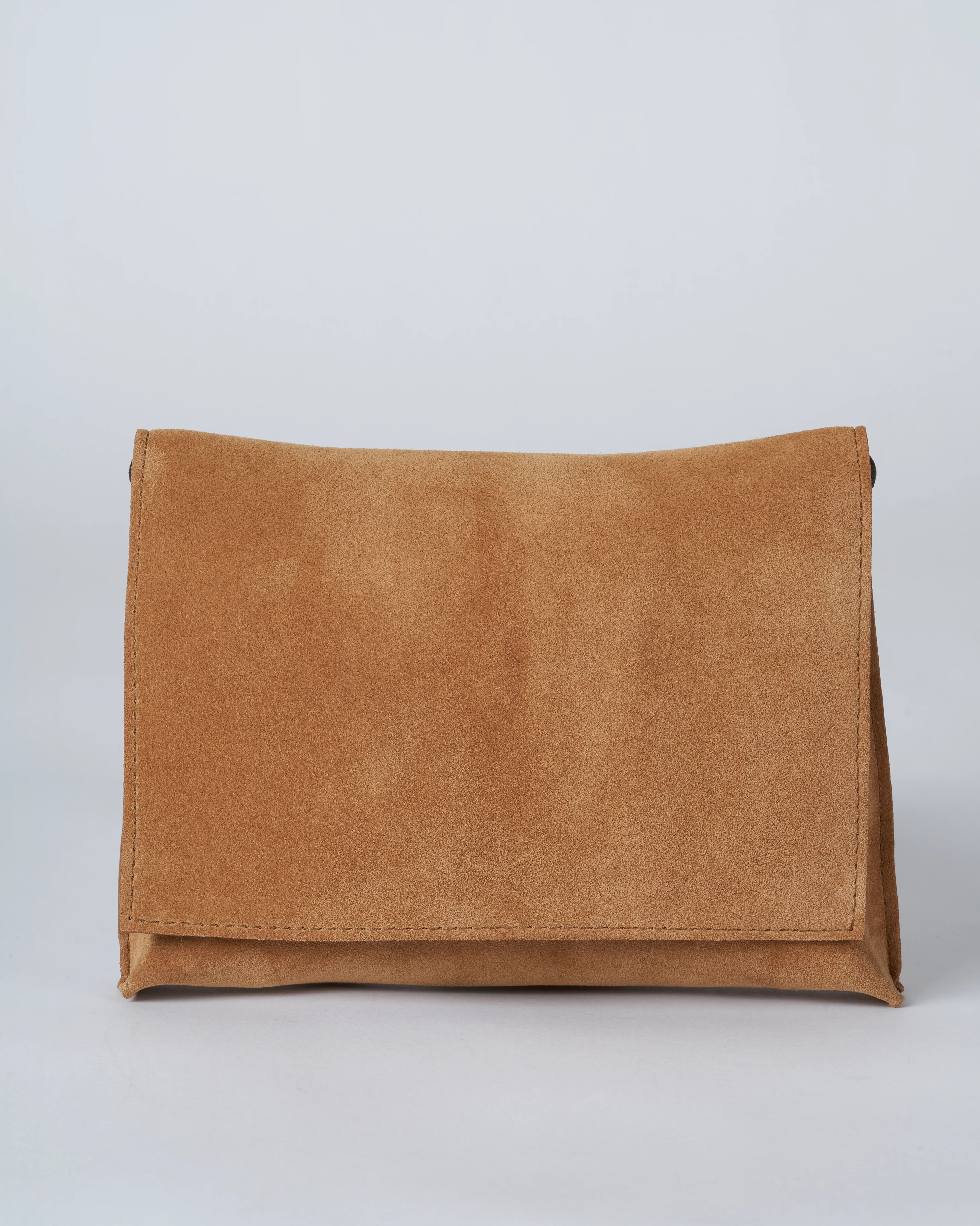strappy foldover - saddle suede - Image 2