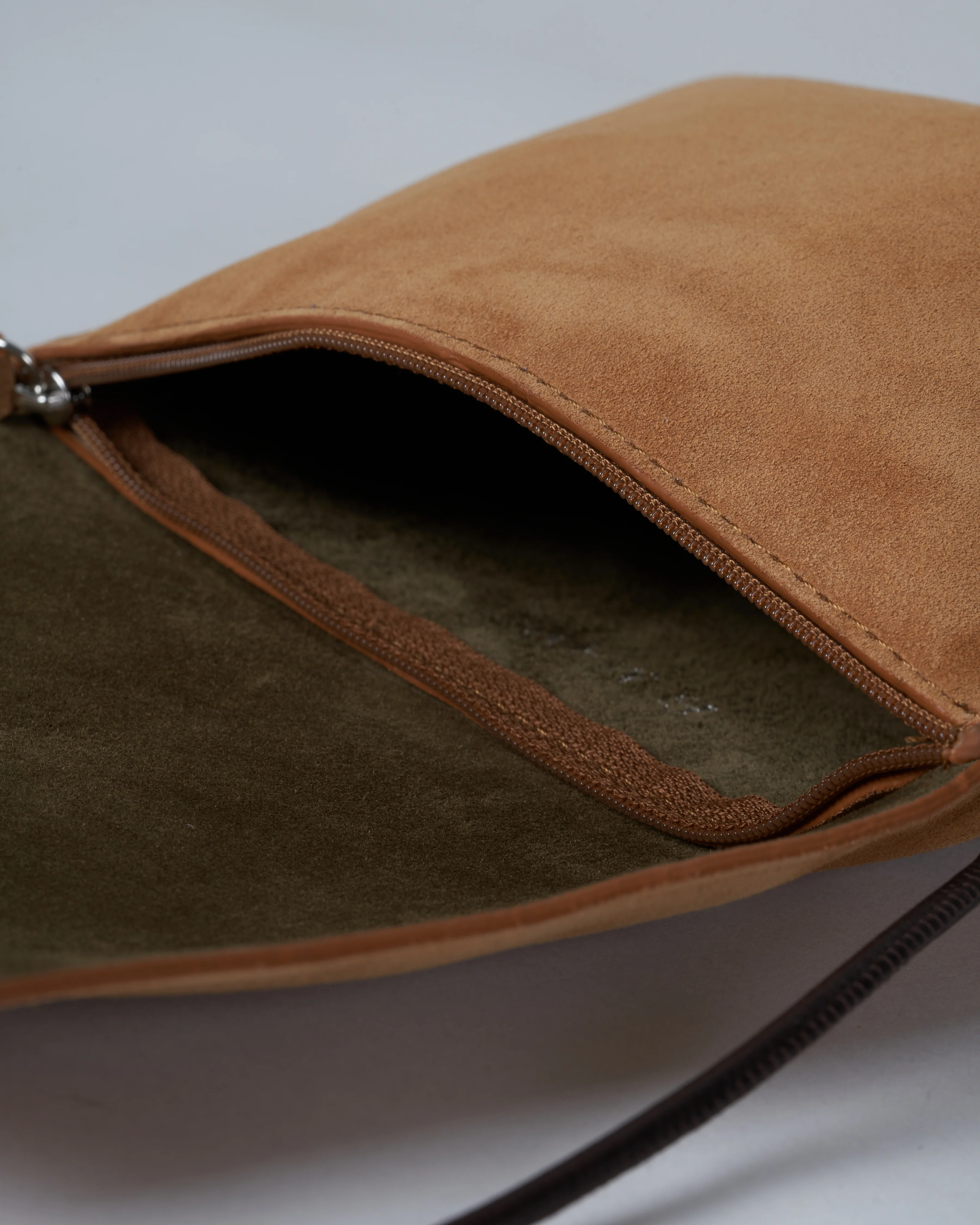 strappy foldover - saddle suede - Image 5