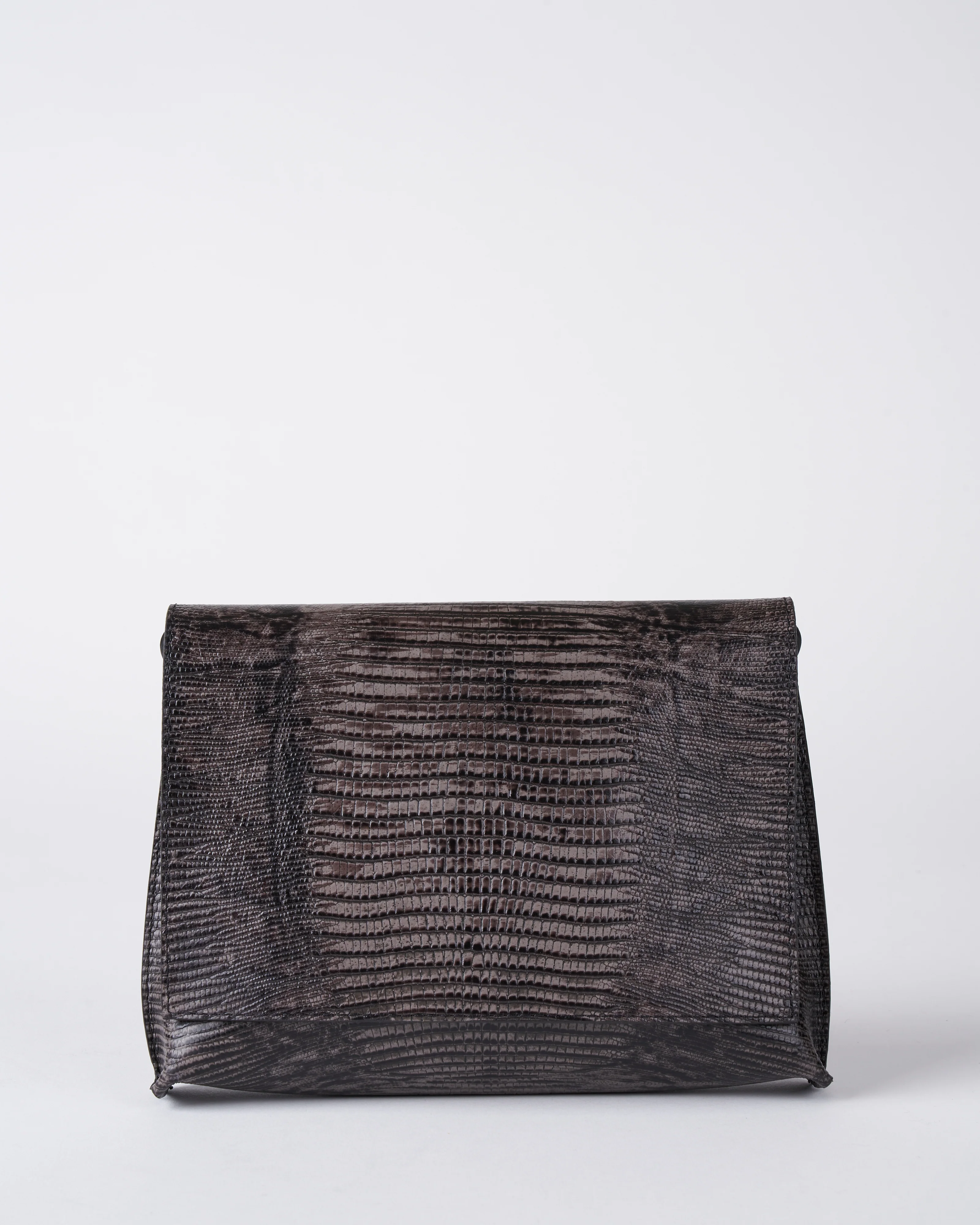 strappy foldover - steel embossed lizard - Image 3