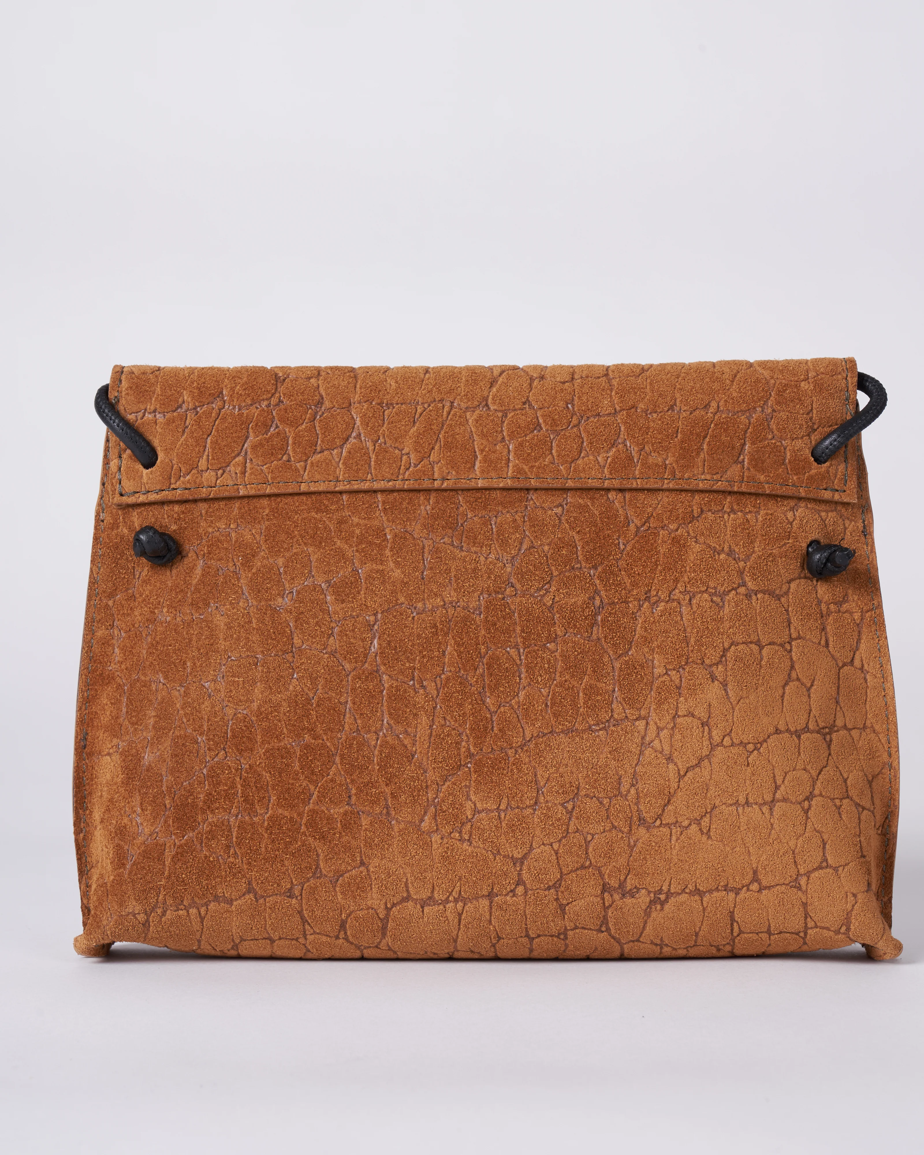strappy foldover - tawny embossed suede w/graphite detail - Image 2