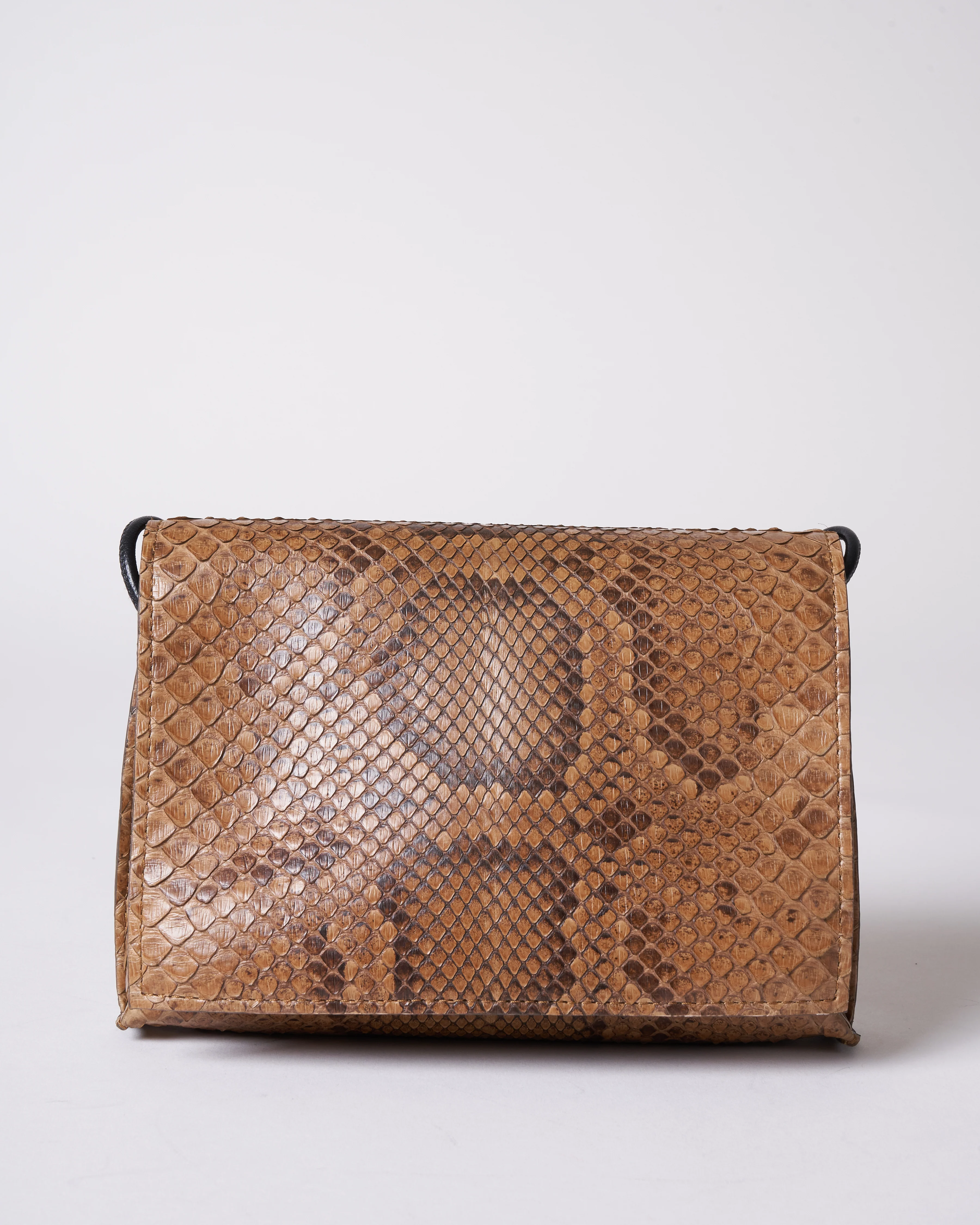 strappy foldover - toffee python - Image 2