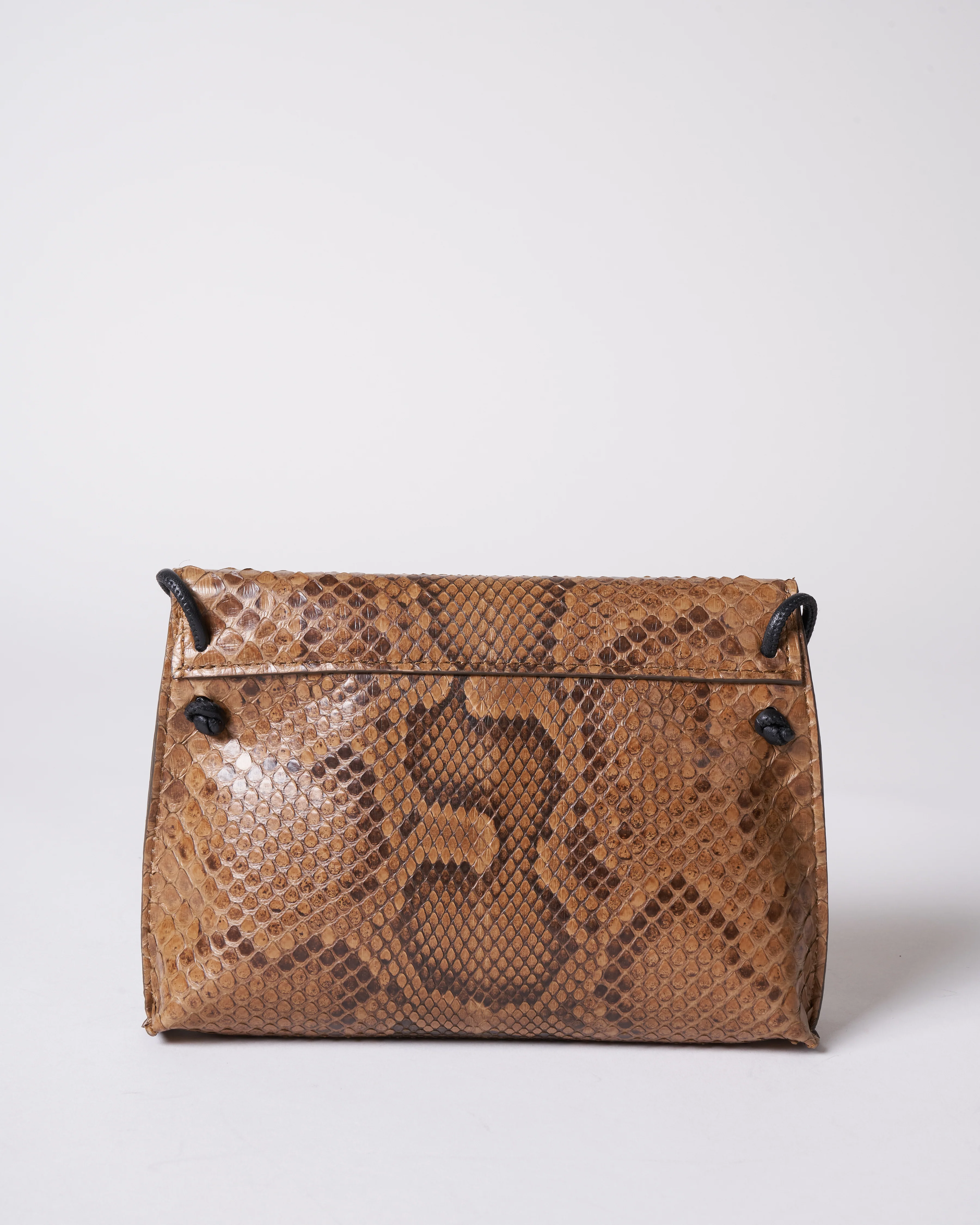 strappy foldover - toffee python - Image 3