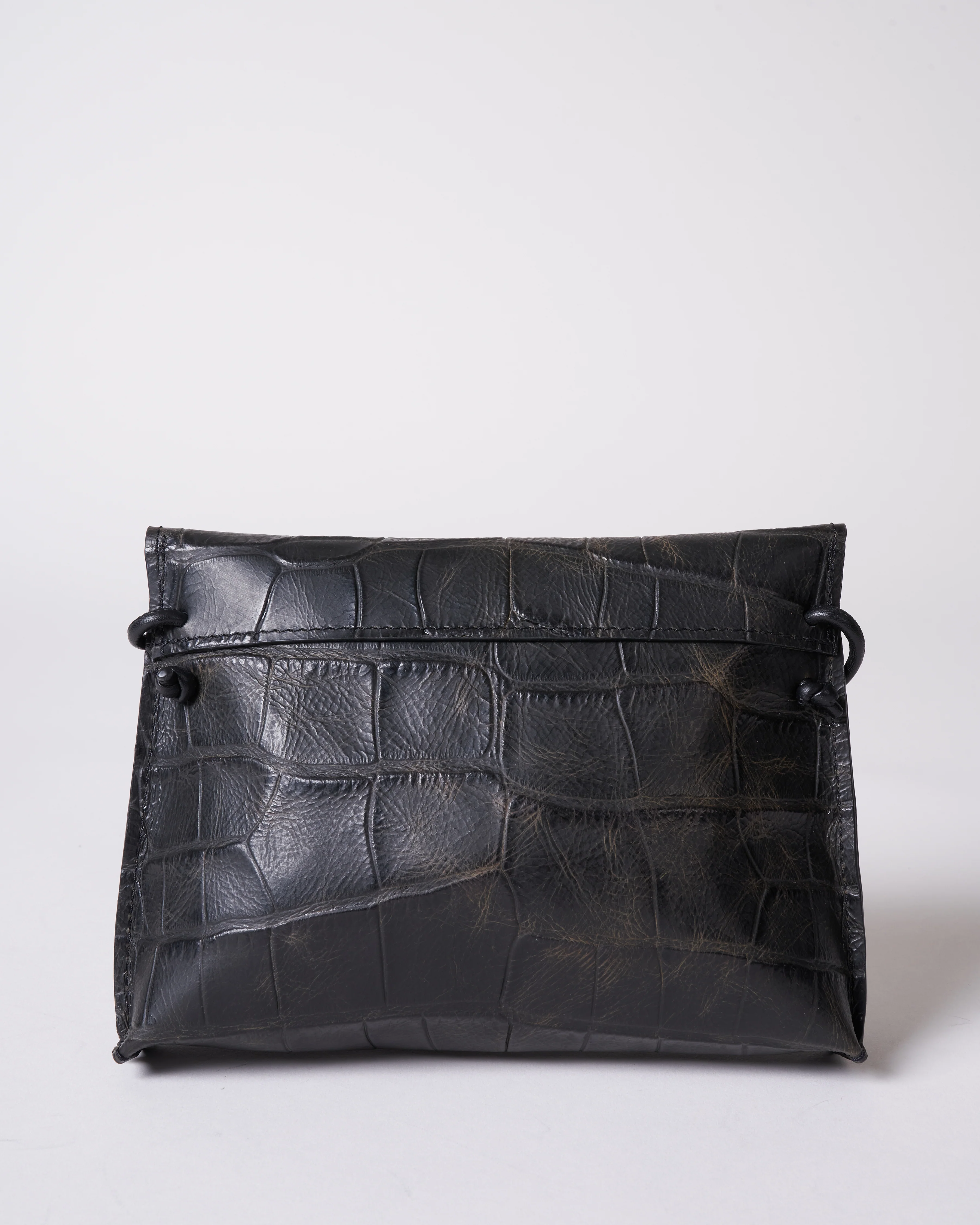 strappy foldover - vintage black gator - Image 3