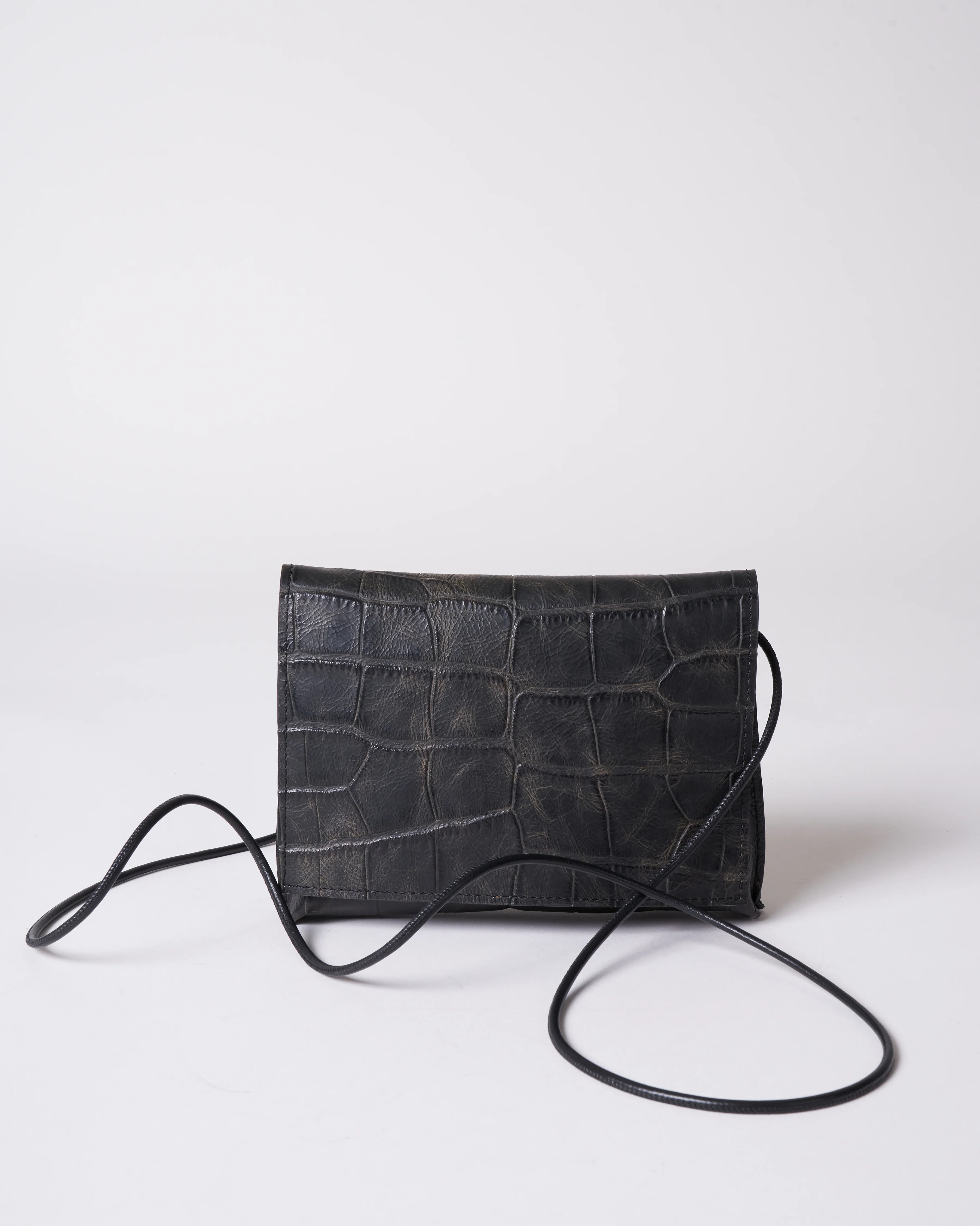 strappy foldover - vintage black gator - Image 4