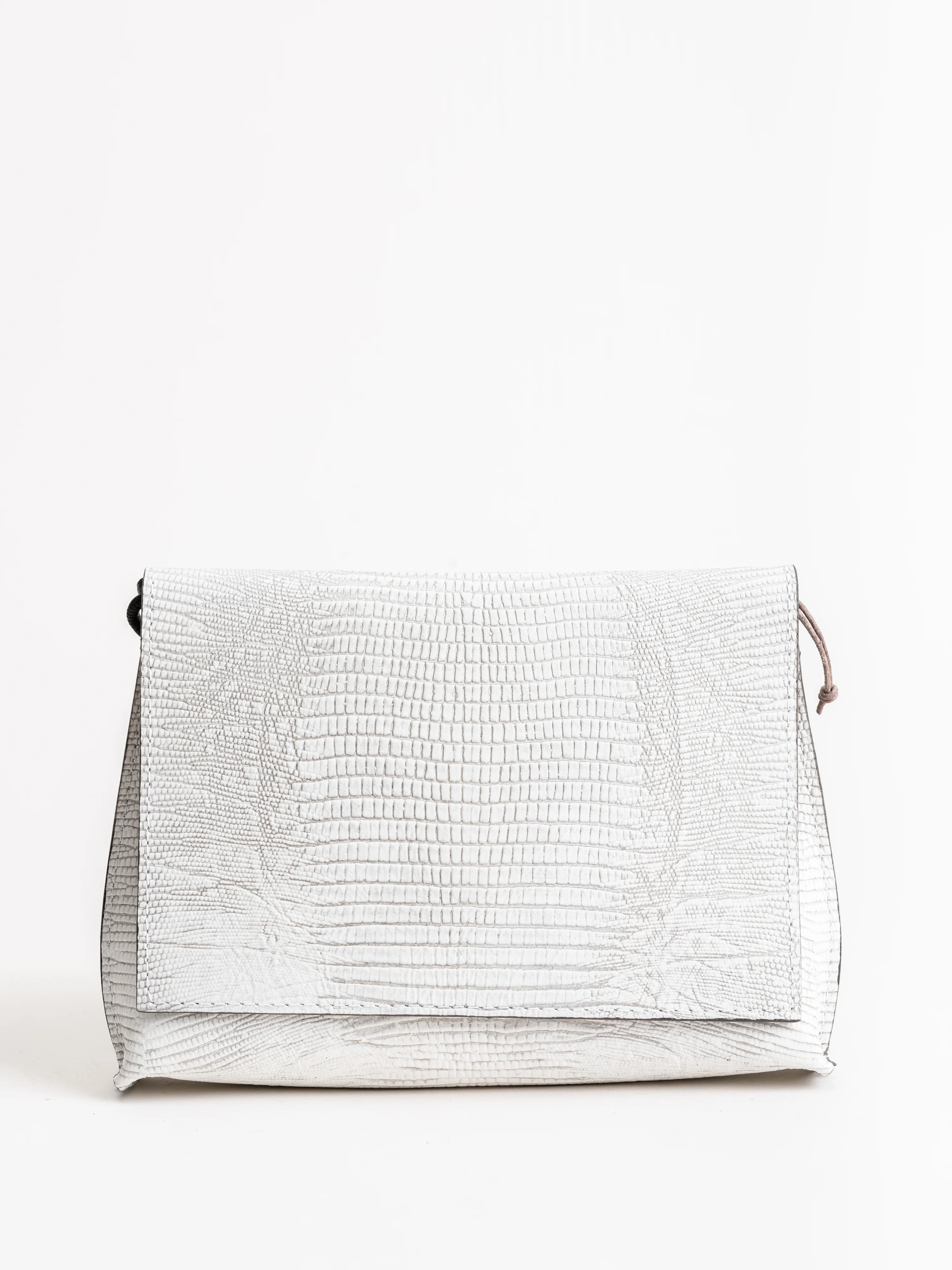strappy foldover - white lizard